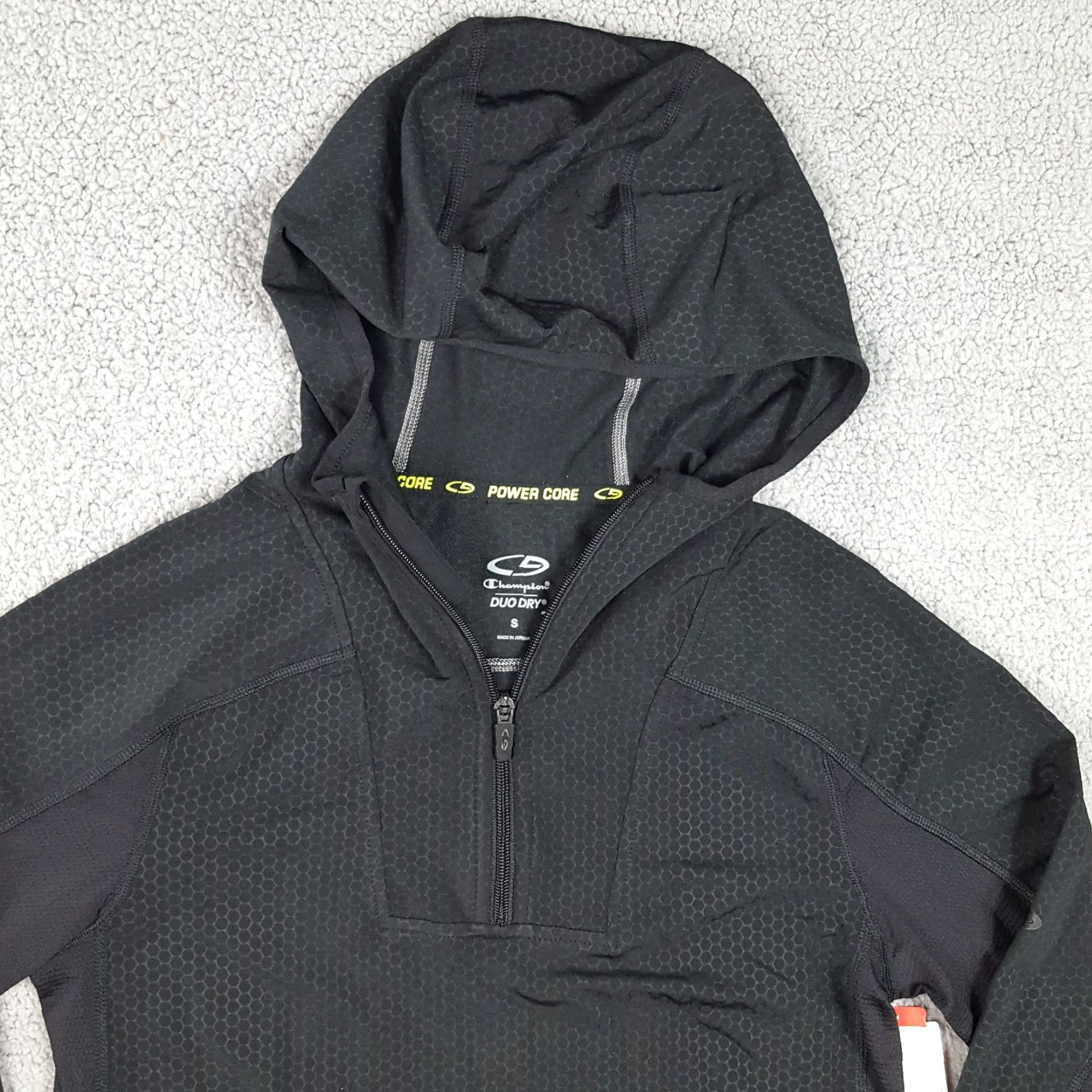 Champion VINTAGE Champion Windbreaker Jacket Women's Small Black Hooded Zip Up Duo Dry Athletic 90s Outdoor Sports Casual Pockets Size S / US 4 / IT 40 - 2 Thumbnail