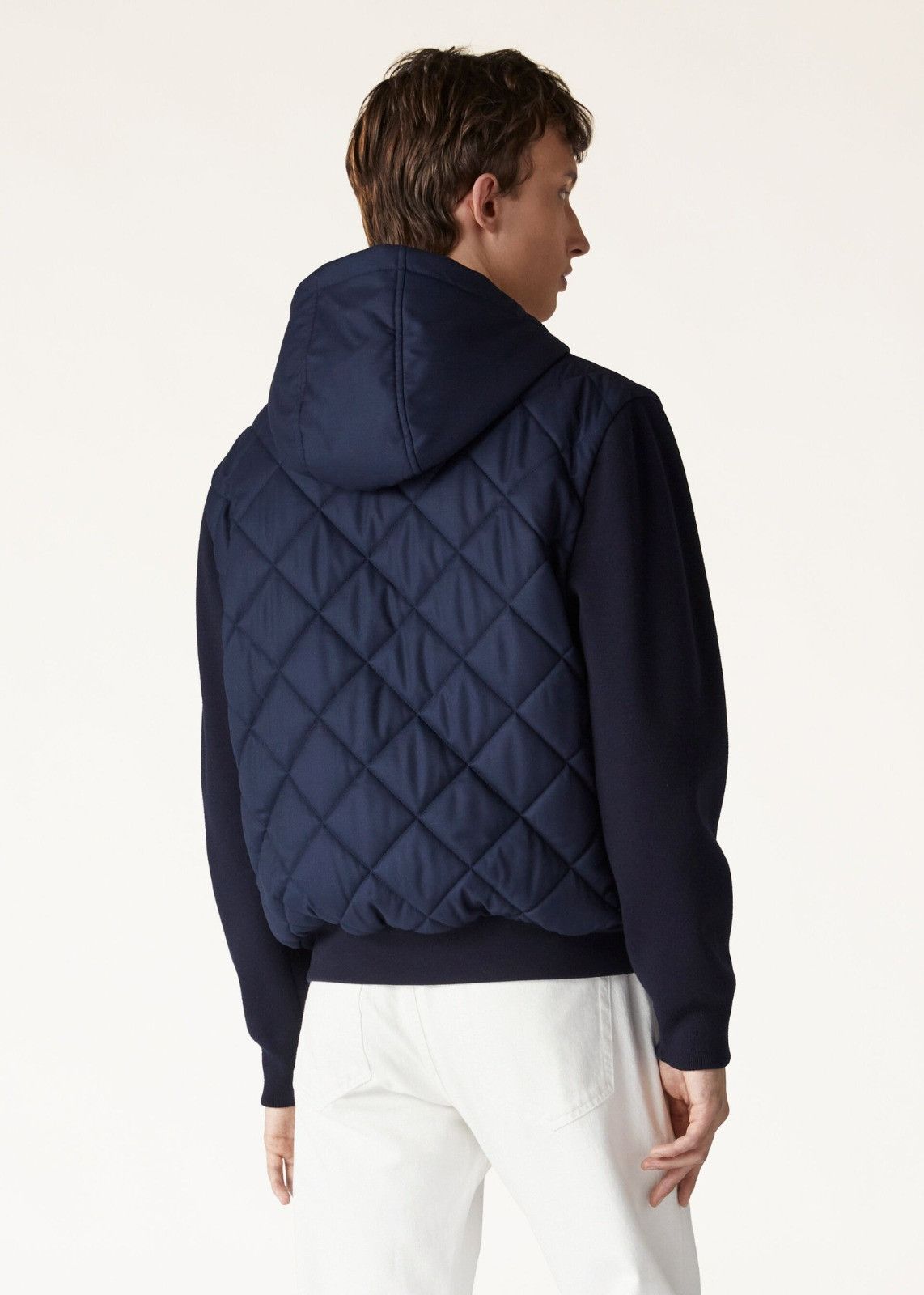Loro Piana o1srvl11e0125 Ampay Hooded Bomber Jacket in Navy Blue Size US XL / EU 56 / 4 - 6 Thumbnail