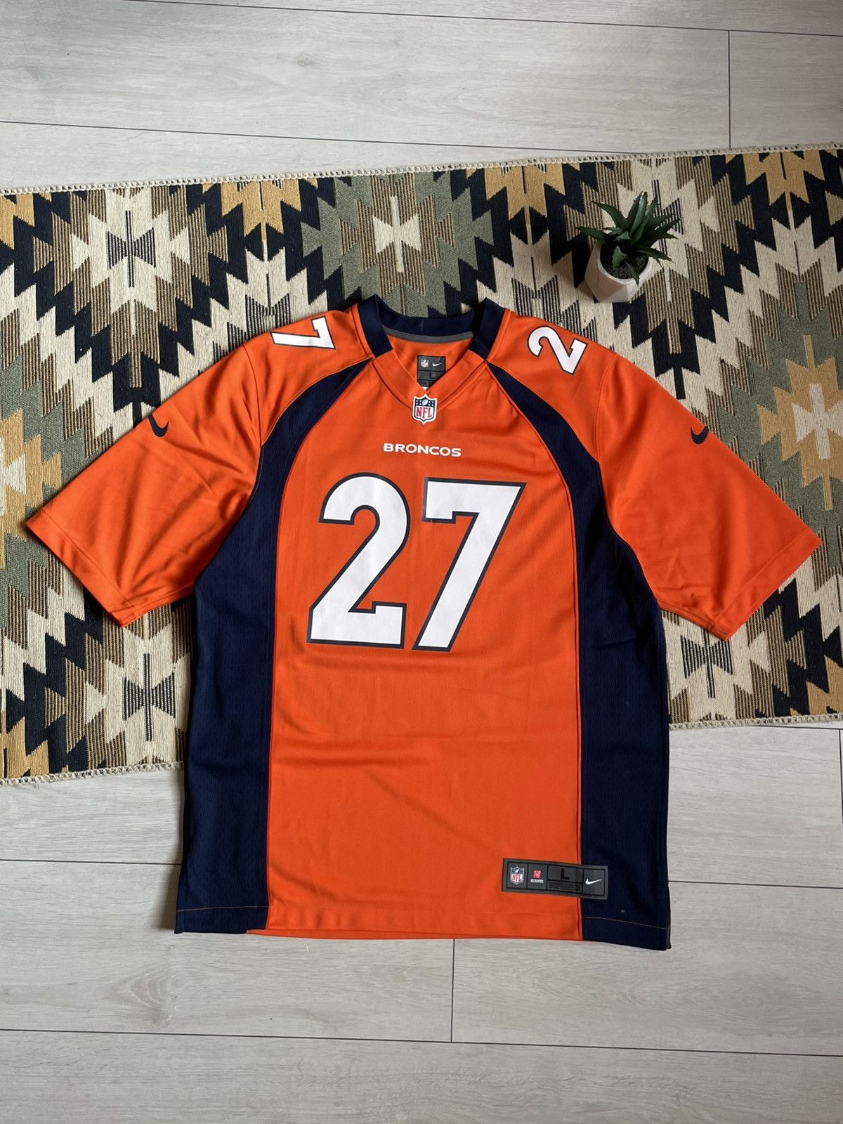 NFL × Nike Vintage Nike NFL Broncos #27 Casey Jersey Size US L / EU 52-54 / 3 - 1 Thumbnail