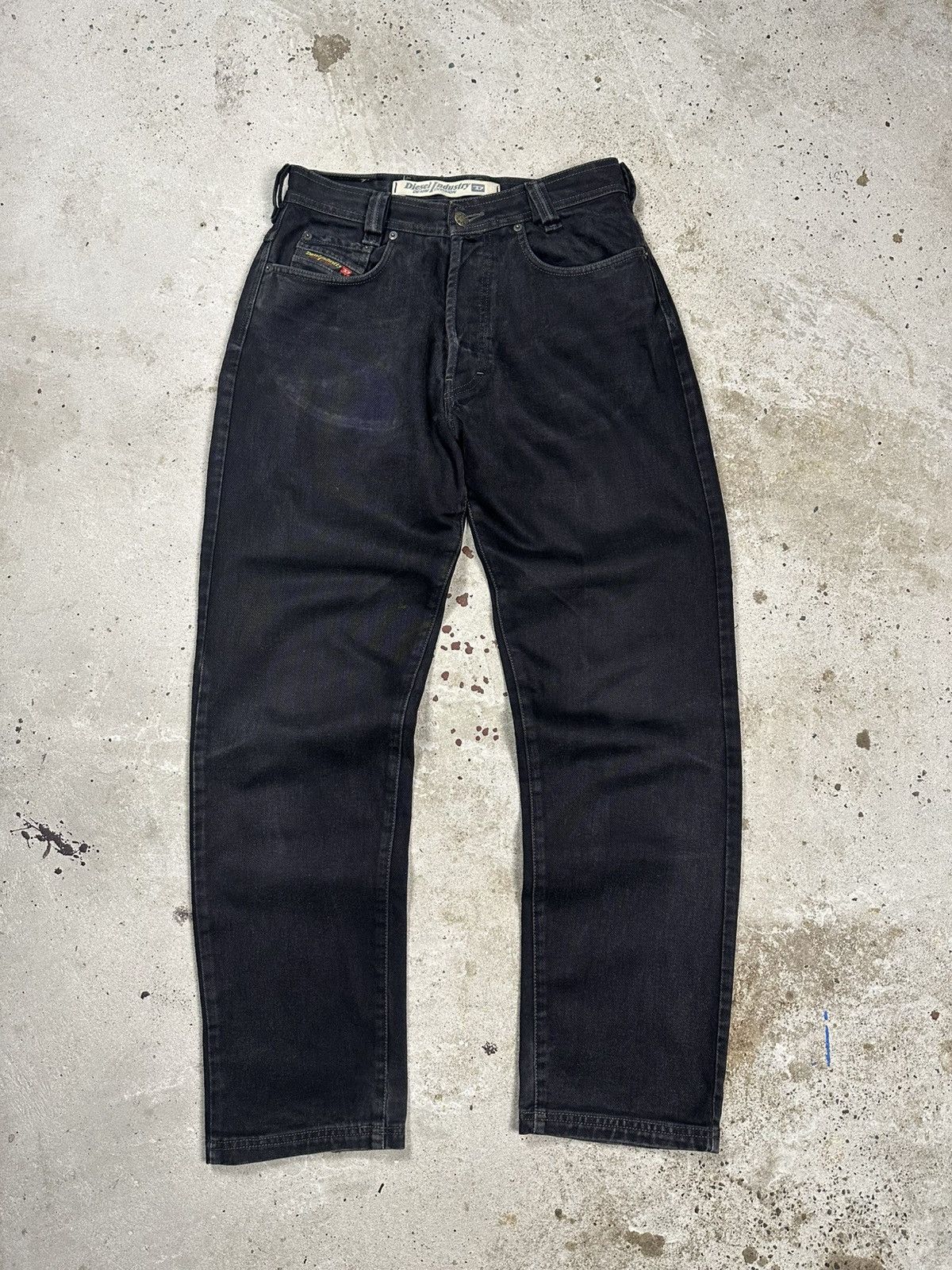 Diesel Vintage 90s Diesel Paddle Black Baggy Denim Jeans Jacket Size US 30 / EU 46 - 2 Thumbnail