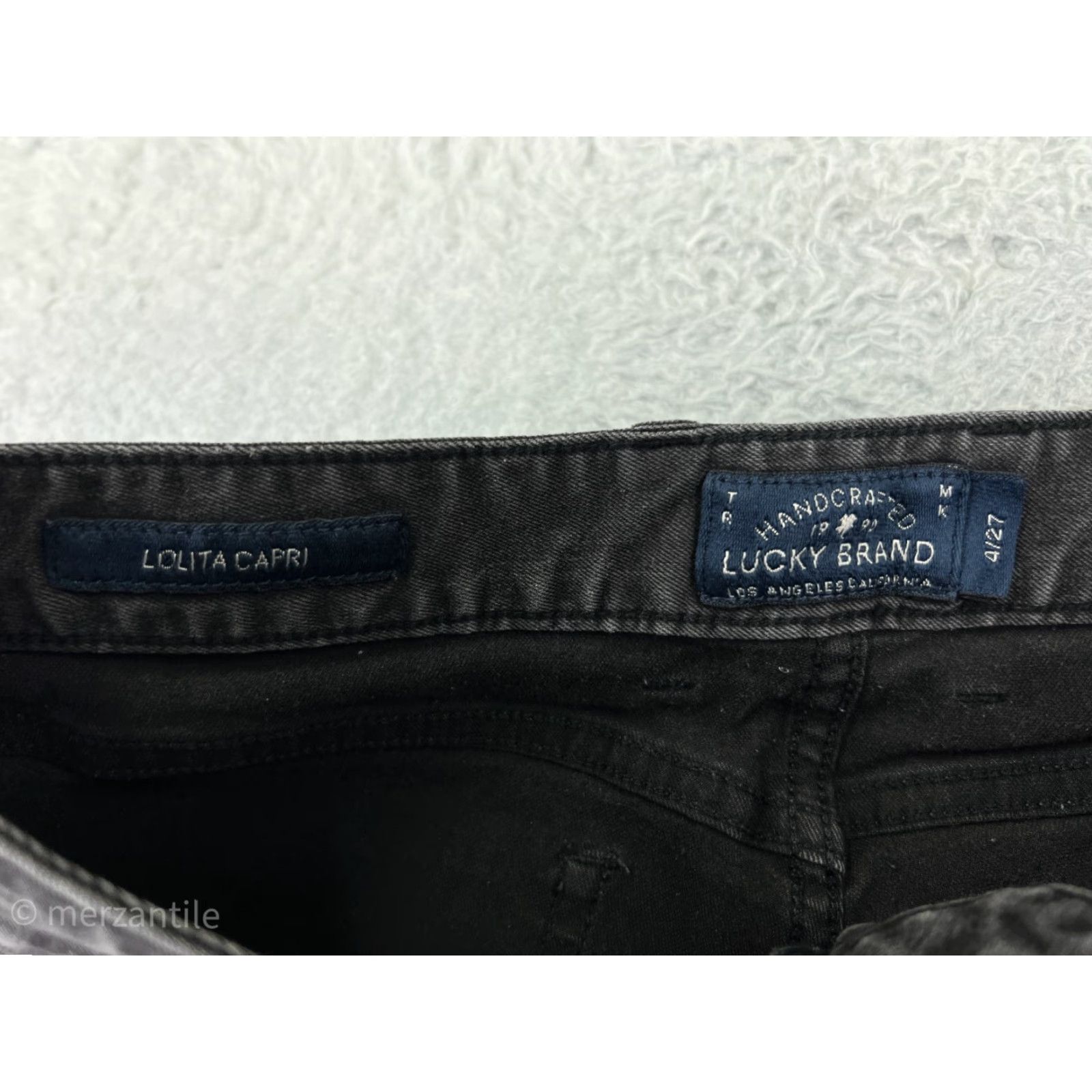 Lucky Brand Lucky Brand Jeans Womens 4 Black Denim Capri 5-Pocket Stretch Cotton Blend Rise Low Inseam 24 in Size 27" / US 4 / IT 40 - 4 Thumbnail