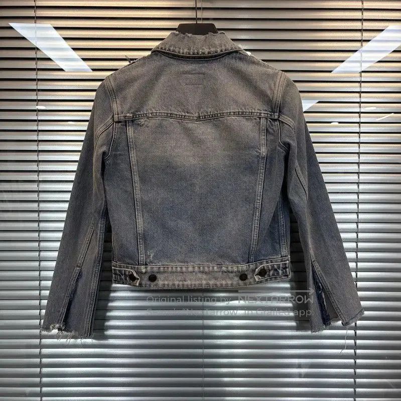 Yves Saint Laurent YSL Blue Cotton Women's Jacket for Spring/Fall . Size XXS / US 00 / IT 34 - 2 Thumbnail