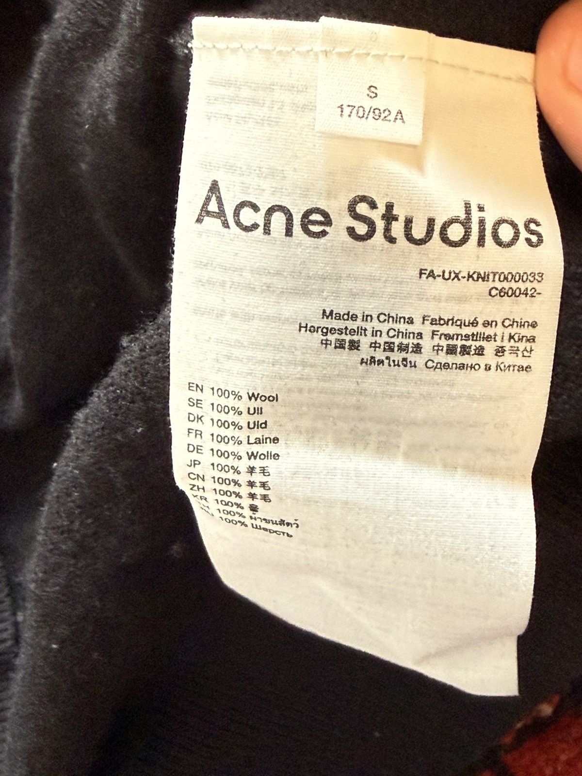 Acne Studios Black Wool Crewneck Sweater Size S Size US S / EU 44-46 / 1 - 3 Thumbnail