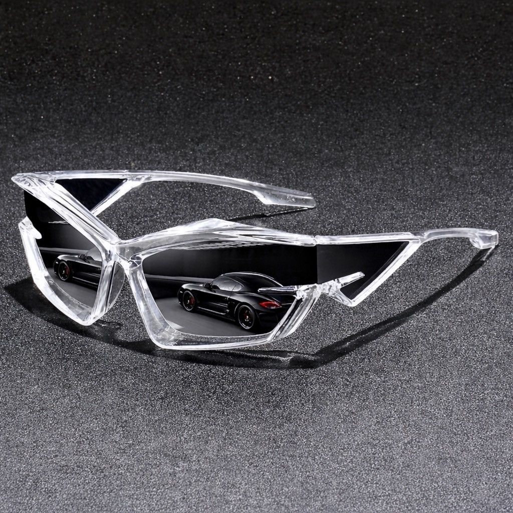 Other Clear Frame Sport Sunglasses UV400 Shield Wrap Street Size ONE SIZE - 1 Thumbnail
