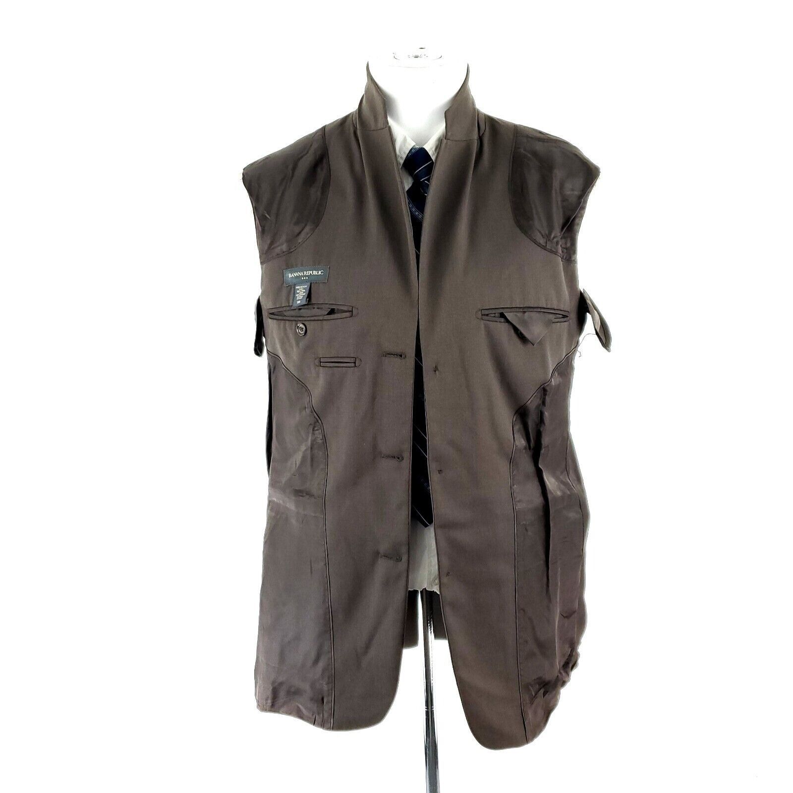 Banana Republic Banana Republic Wool 3 Button Blazer 38R Beige Green Size 38R - 9 Thumbnail