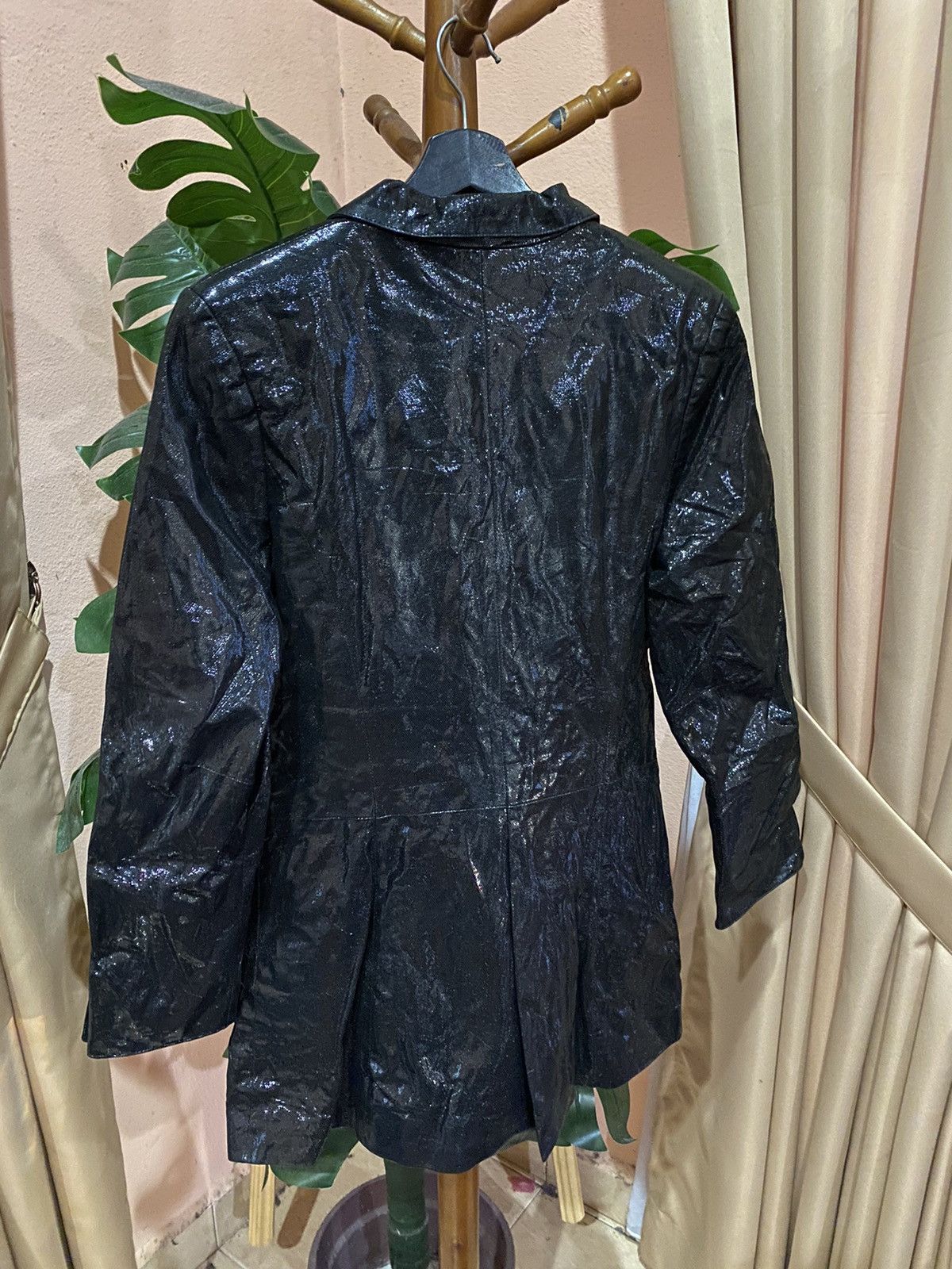 Japanese Brand Rare Megumi Nō Black Sequin Blazer – Vintage French Lambskin Size M / US 6-8 / IT 42-44 - 7 Thumbnail