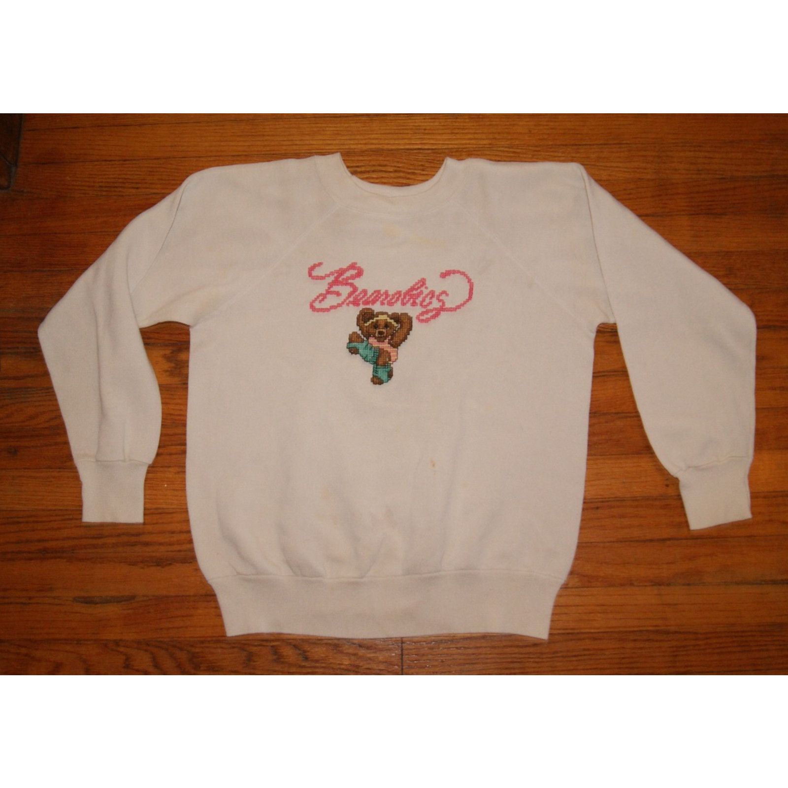 Vintage VTG Bearobics Script Bear Embroider Women M Sweatshirt USA Size M / US 6-8 / IT 42-44 - 2 Thumbnail