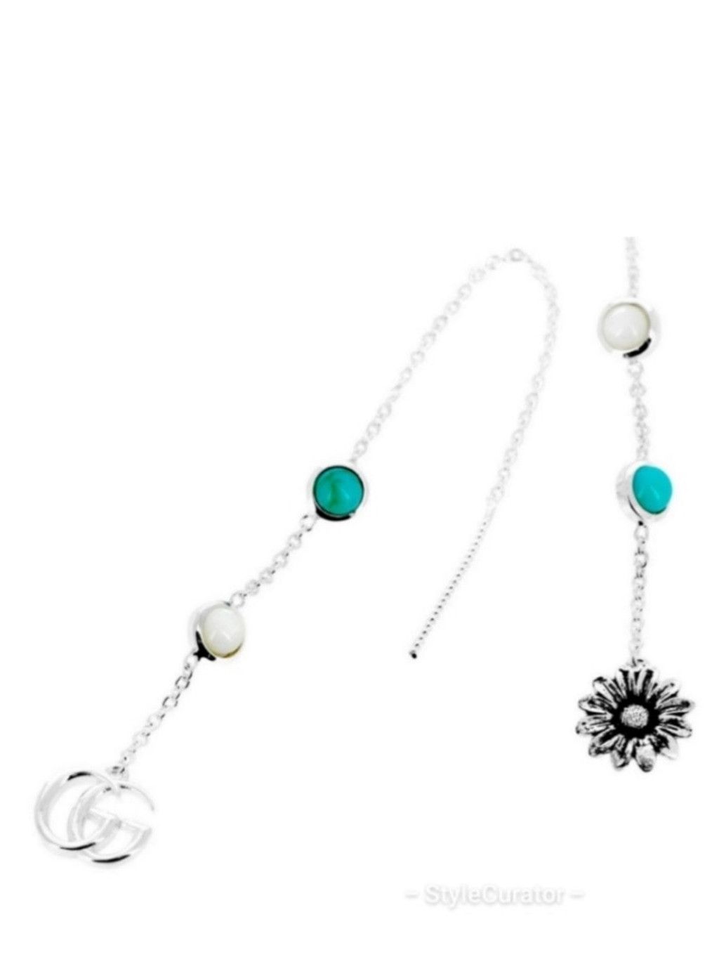 Gucci Gucci Interlocking G Flower Pearl Drop Earrings Women Silver Size ONE SIZE - 4 Thumbnail