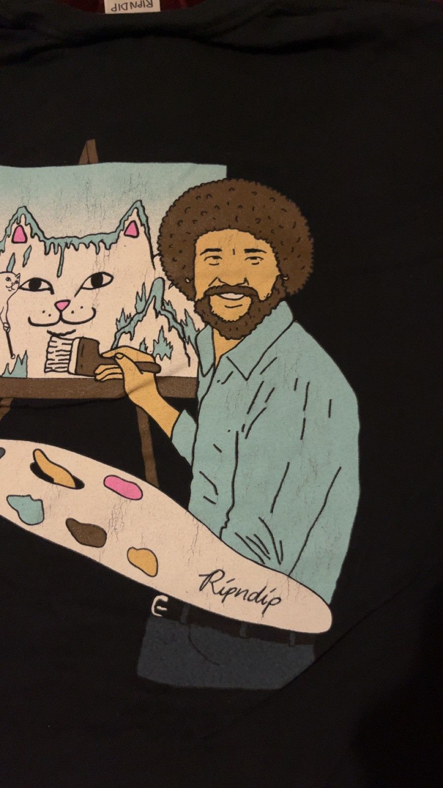 RIPNDIP 9.9/10 Worn Once Ripndip Bob Ross Black Long Sleeve Large Size US L / EU 52-54 / 3 - 4 Thumbnail