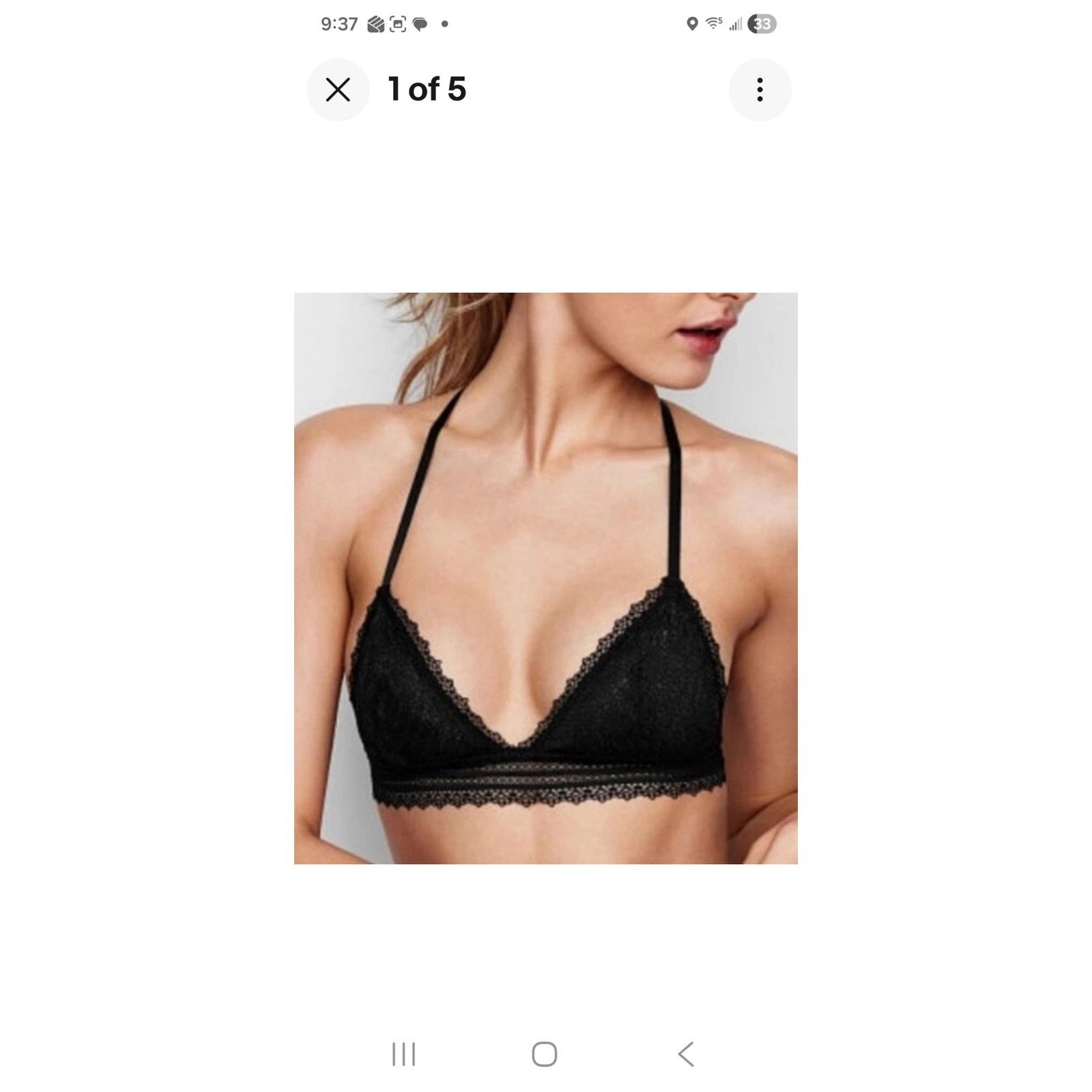 Victoria's Secret Victorias Secret Black Lace Racerback Bralette Size L Size ONE SIZE - 1 Thumbnail