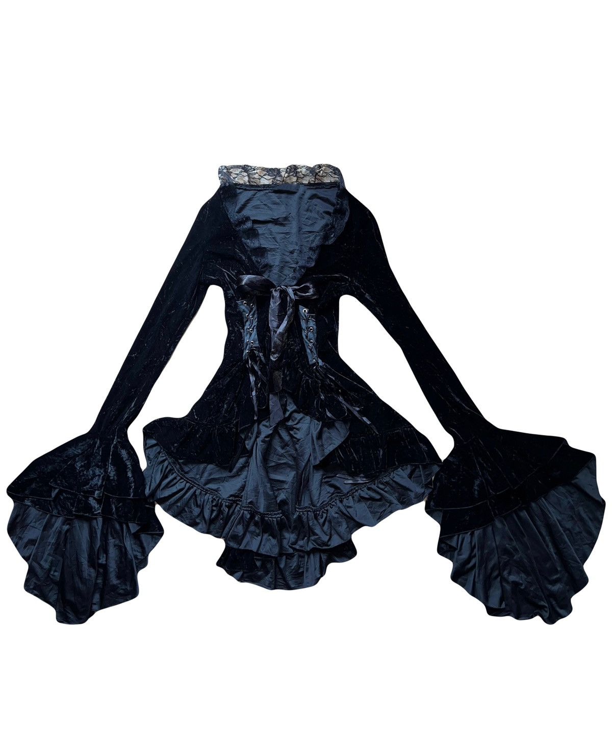 Japanese Brand Vintage Japanese princess goth velvet top 🧛🏻‍♀️🖤 Size XS / US 0-2 / IT 36-38 - 2 Thumbnail