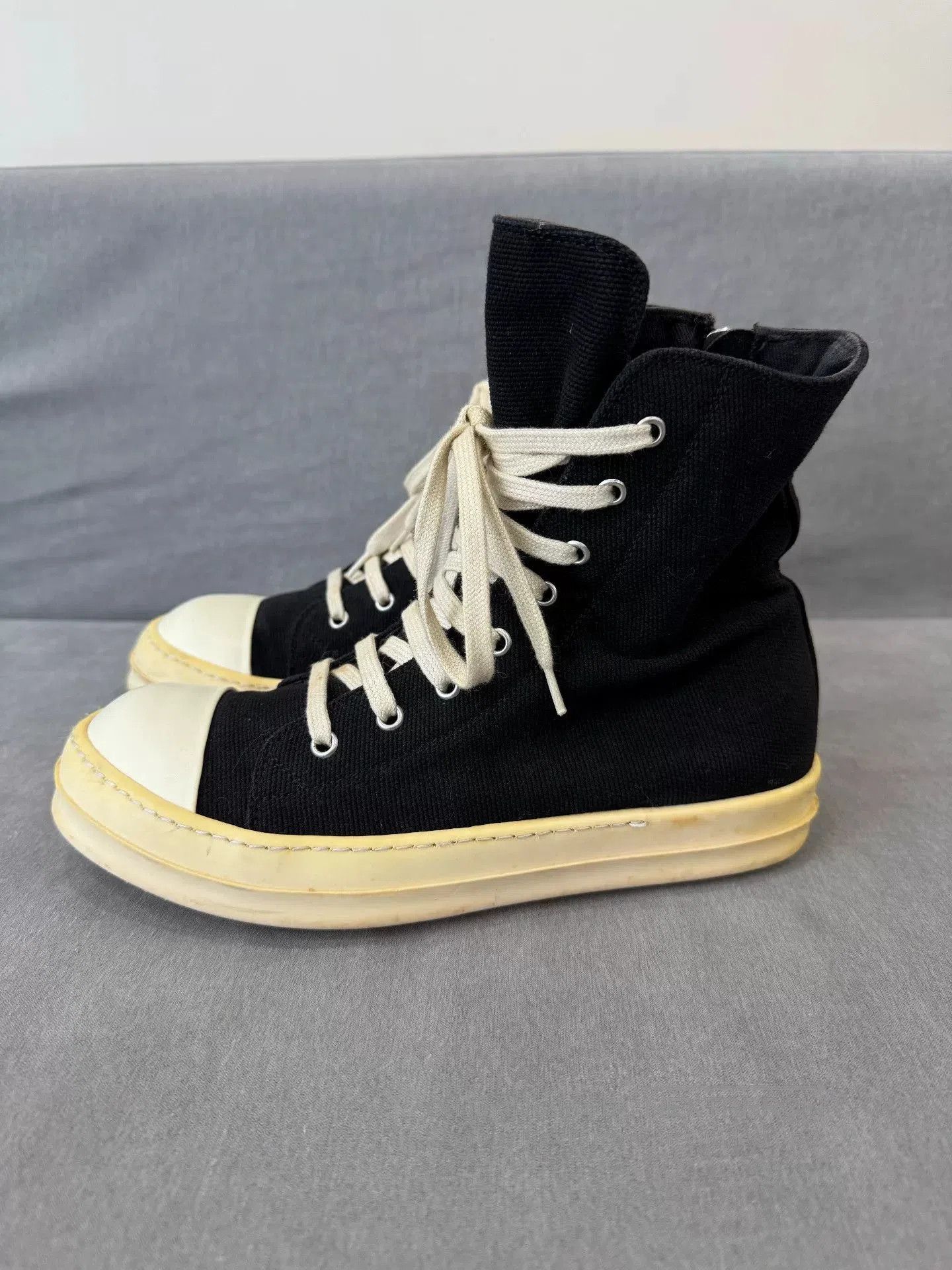 Rick Owens rick owens canvas high top sneakers size 40. Size US 7.5 / EU 40-41 - 1 Thumbnail