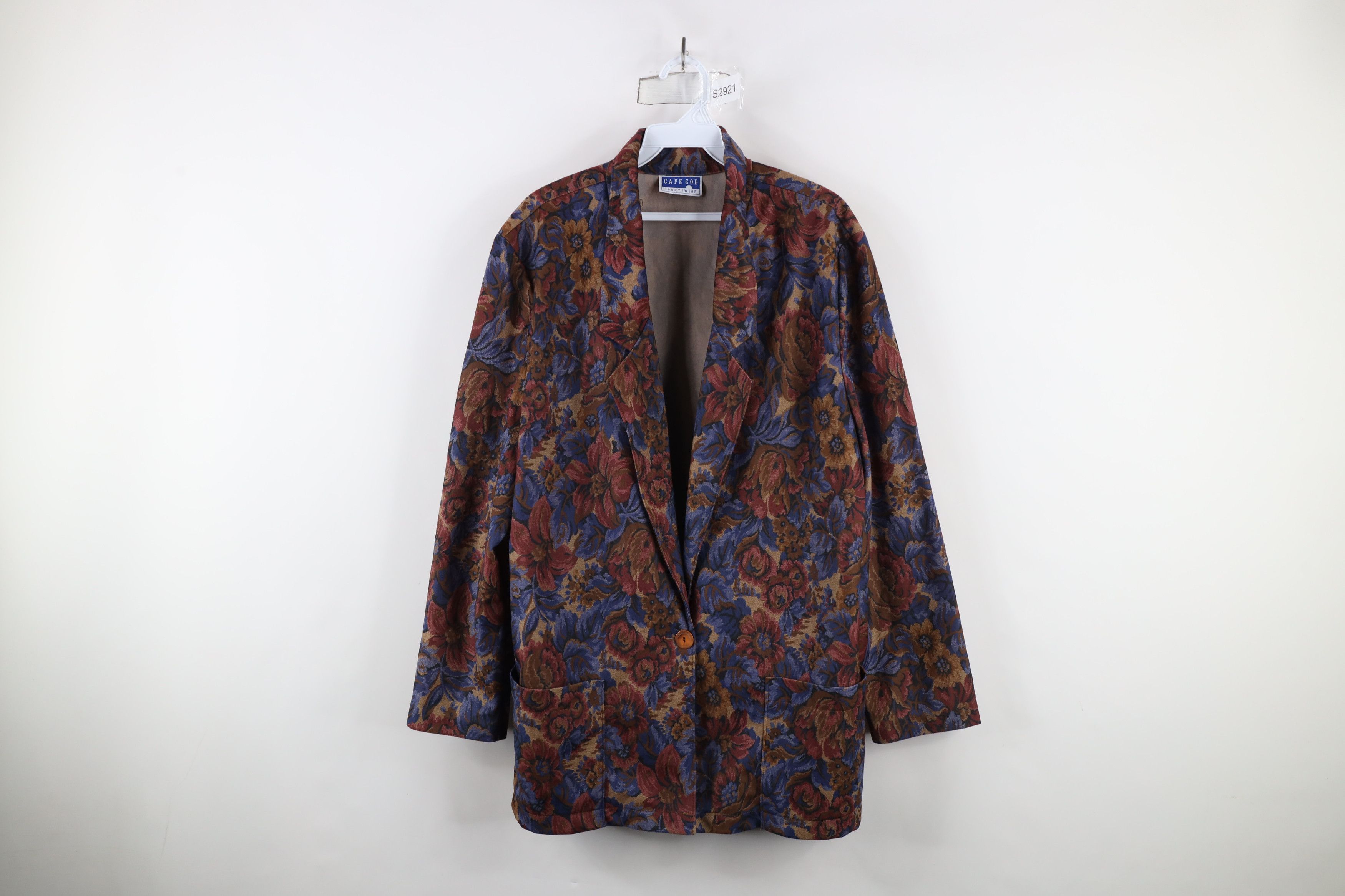 Vintage Vintage 90s Streetwear Floral One Button Blazer Jacket USA Size XXL / US 16-18 / IT 52-54 - 1 Thumbnail