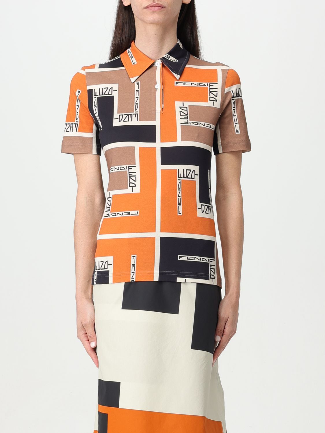 image of Fendi Polo Shirt Woman Orange, Women's (Size XS)