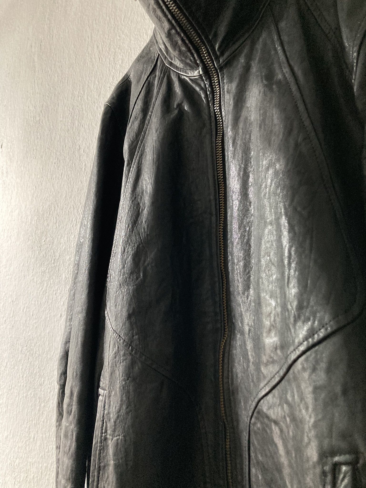 Rick Owens F/W 09 "CRUST" Hammered Lamb Leather Intarsia Jacket XL Size US XL / EU 56 / 4 - 7 Thumbnail