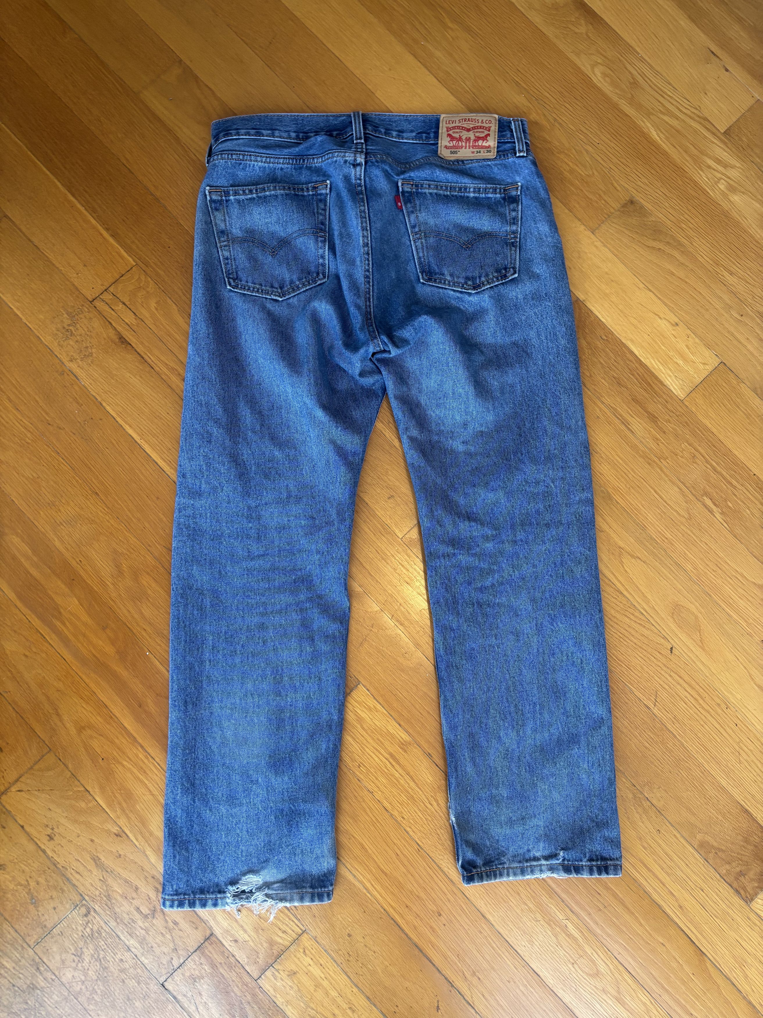 Levi's Levis Natural Fade 505 Straight Leg Denim Jeans 34x30 Size US 34 / EU 50 - 3 Thumbnail
