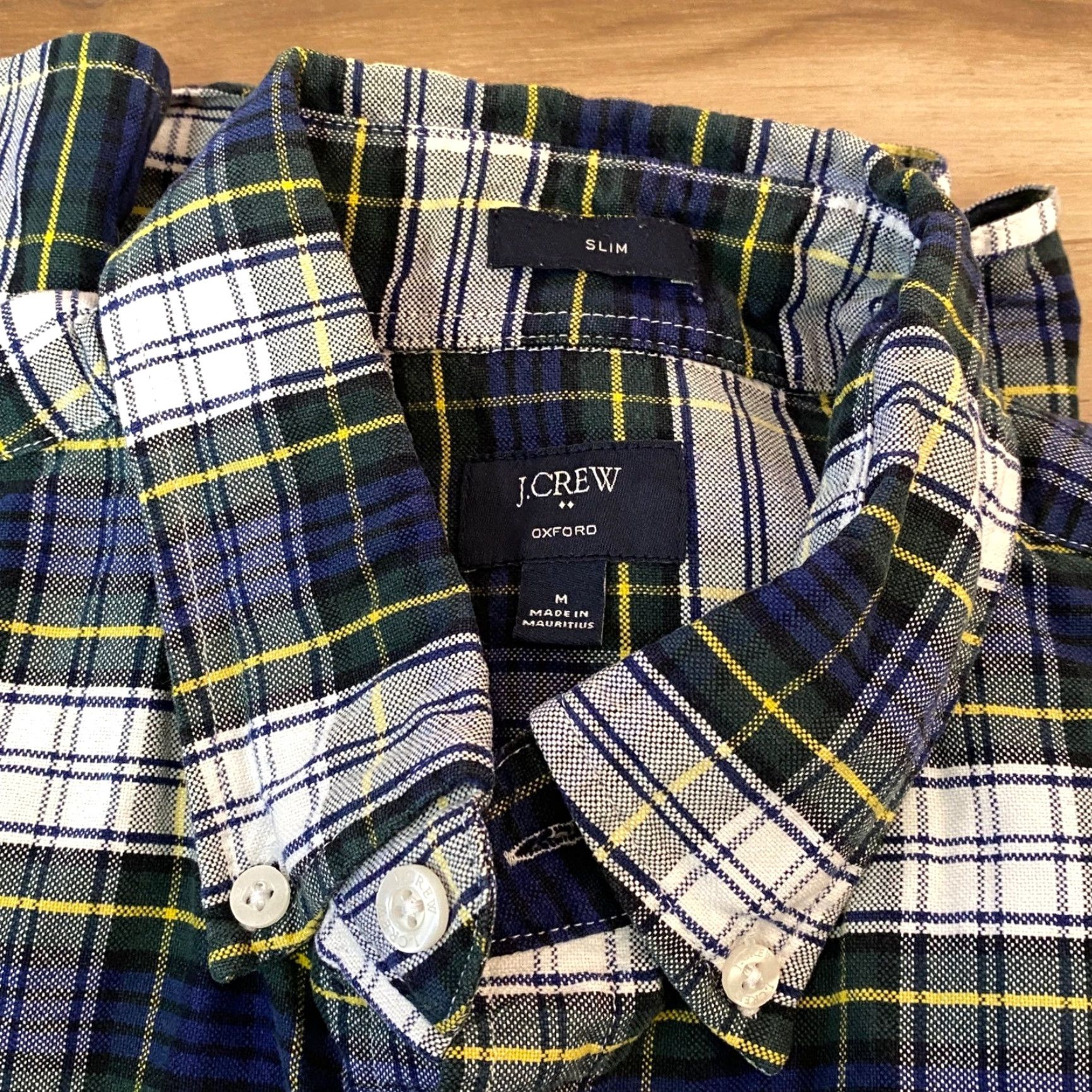 J.Crew J.Crew Slim Fit Oxford Shirt Mens Medium Plaid Button Down Navy Green Size US M / EU 48-50 / 2 - 3 Thumbnail