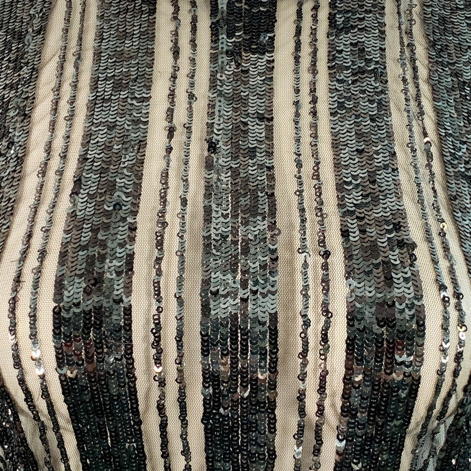 Derek Lam 10 Crosby 6 Black Polyester Sequined Stripe Mock Neck Dress Top Size M / US 6-8 / IT 42-44 - 2 Thumbnail