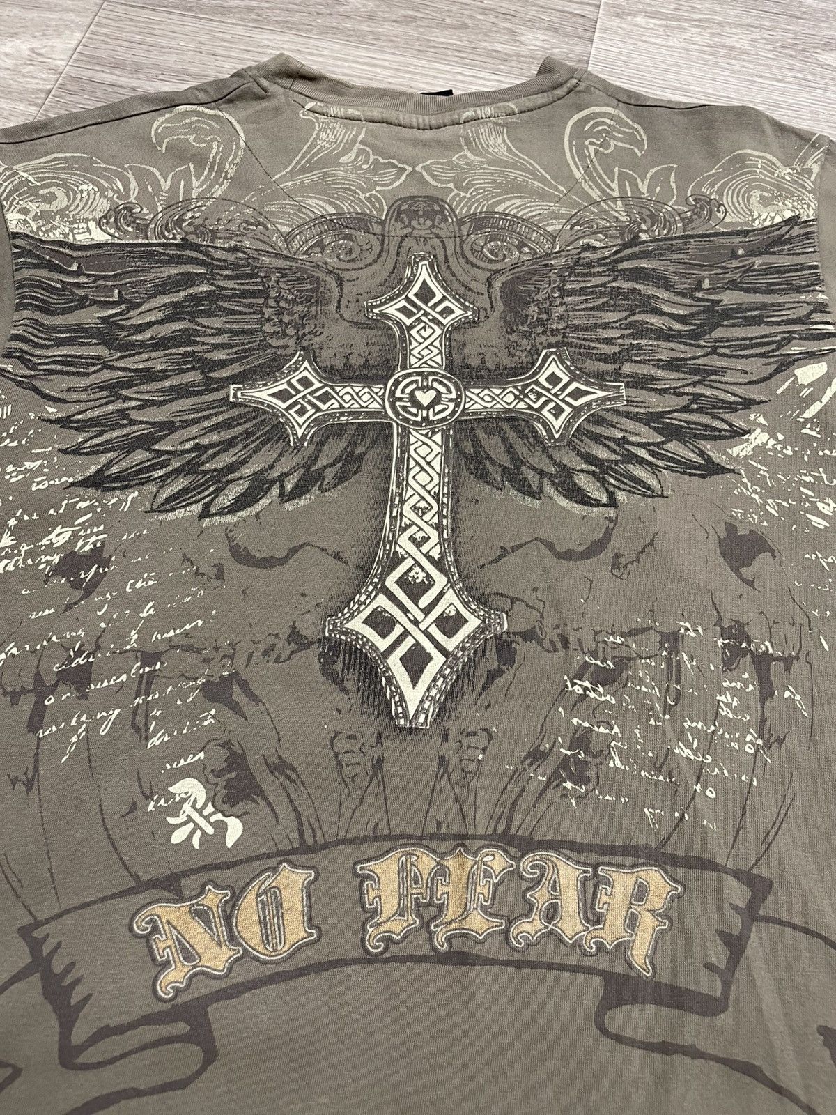 No Fear Vintage No Fear 2000s Graphic Tee Olive Green Y2K Streetwear Size US M / EU 48-50 / 2 - 18 Thumbnail