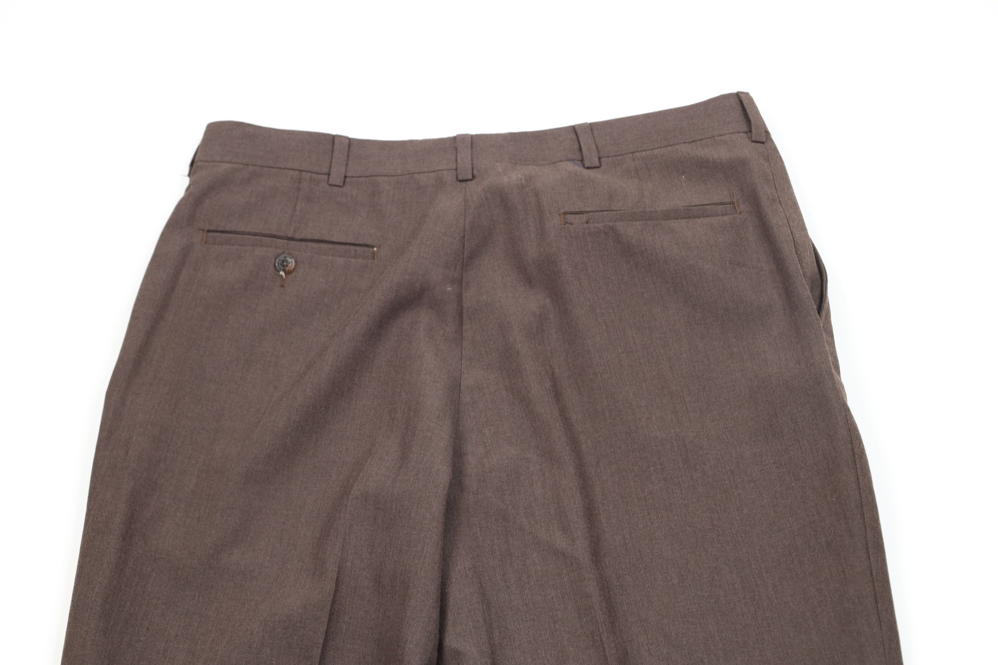 Vintage Vintage 90s Streetwear Wool Blend Wide Leg Chino Pants Brown Size US 34 / EU 50 - 10 Thumbnail