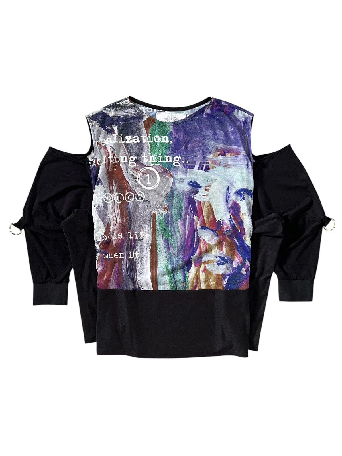 Japanese Brand Lilith Art Duct 🇯🇵 Rebuilt Off Shoulder Art Printed Shirt Size US L / EU 52-54 / 3 - 1 Thumbnail