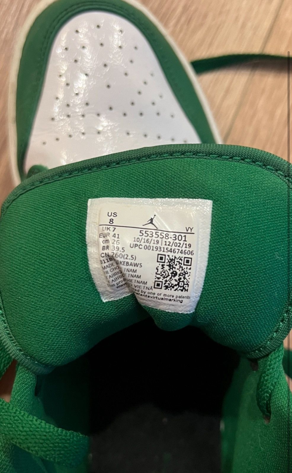 Nike Green and White Nike Air Jordan Size US 8 / IT 38 - 7 Thumbnail
