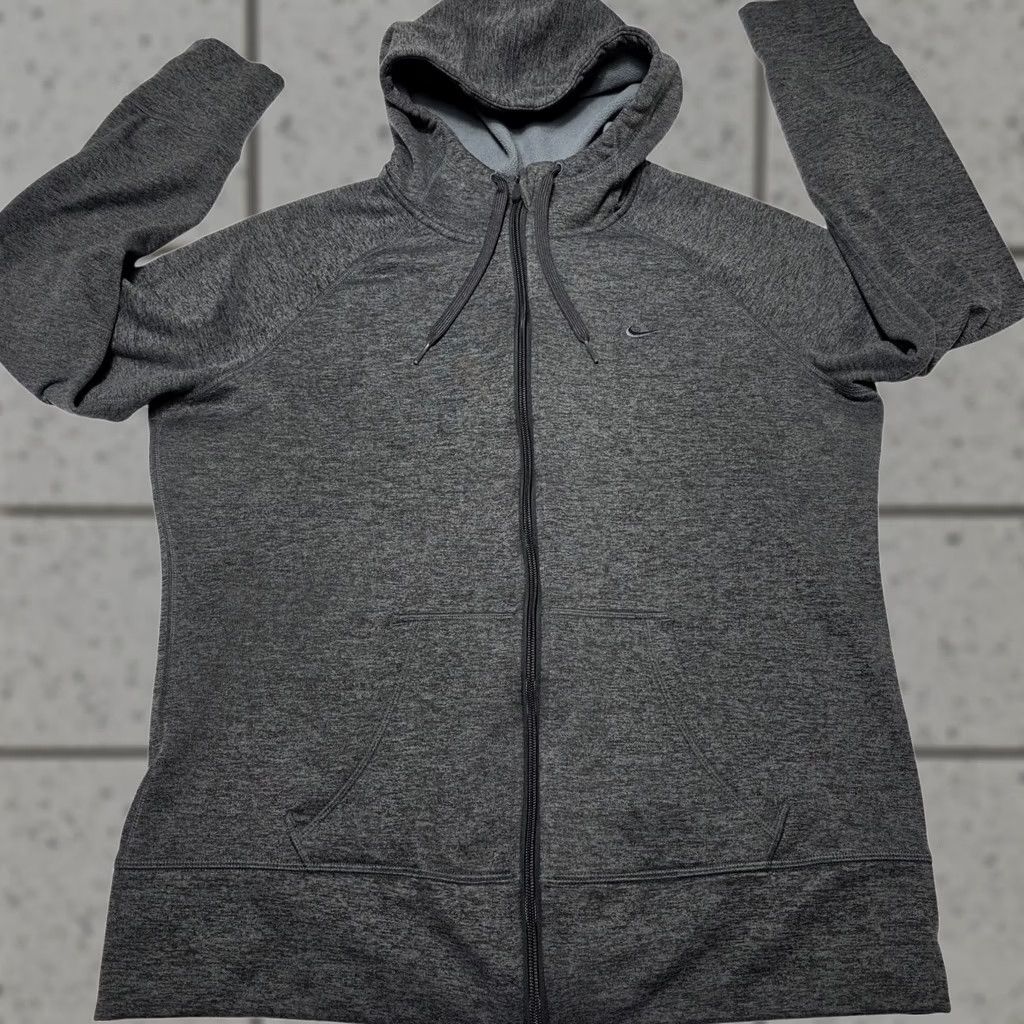 Nike Nike Sportswear Therma-Fit Zip Up Hoodie Jacket Women's Large Gray 548805-060 Size L / US 10 / IT 46 - 1 Thumbnail