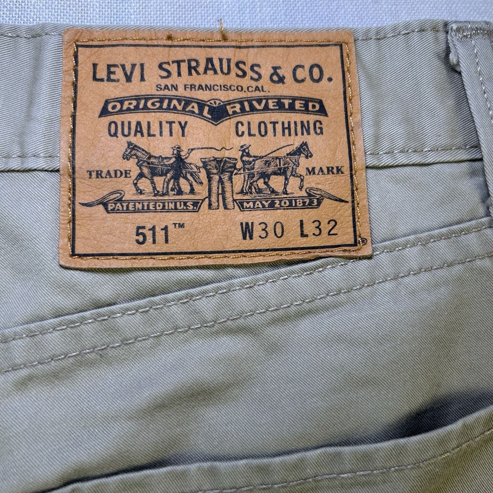 Levi's Levi's 511 Tapered Khaki 100% Cotton Casual Pants Mens 30x32 Size US 30 / EU 46 - 6 Thumbnail