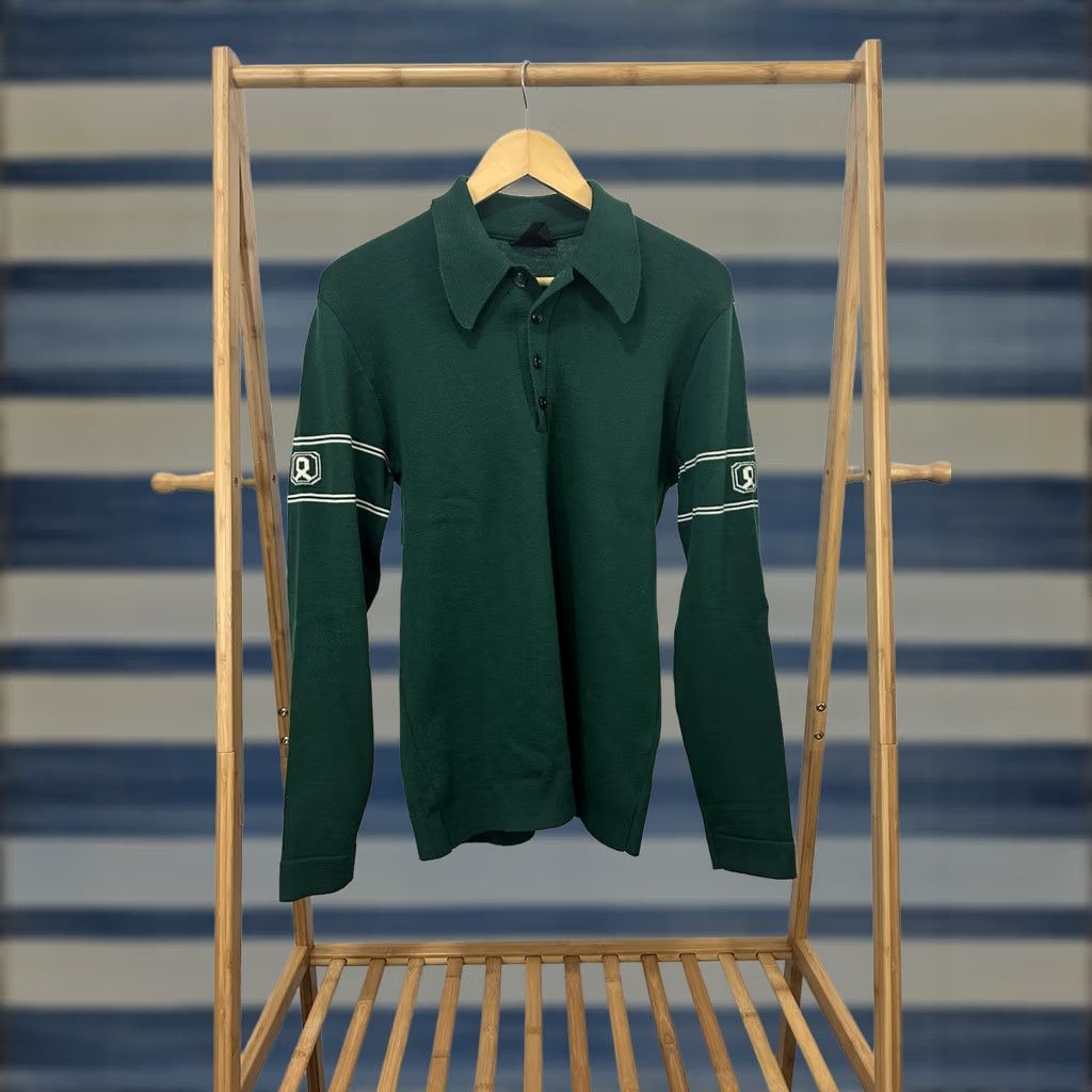 Vintage VTG Demetre Wool Polo Green Sweater XL Pullover Mens Knit Virgin Wool Size XL Size US XL / EU 56 / 4 - 1 Thumbnail