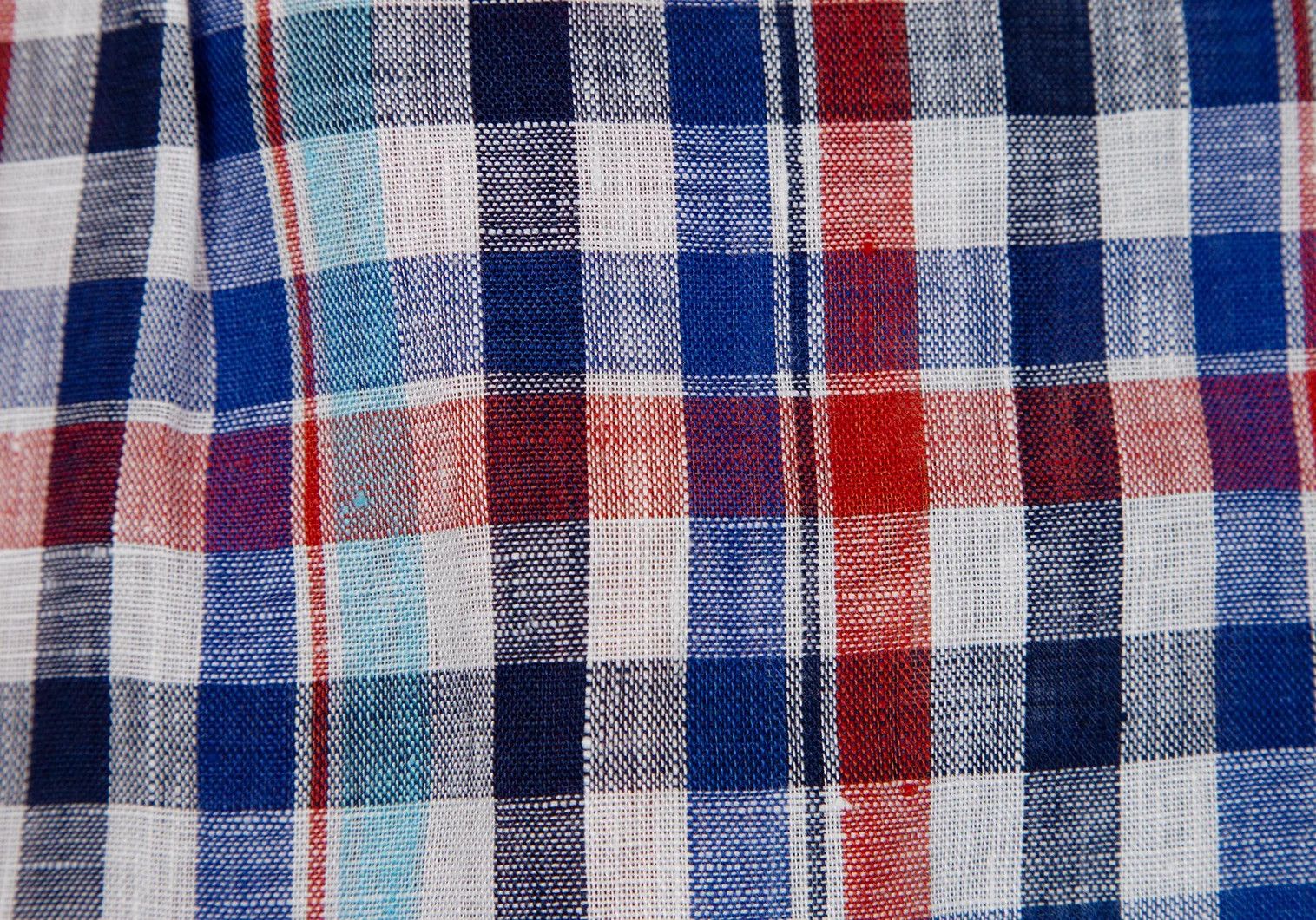 Junya Watanabe Linen Check Horizontal Collar Shirt in Blue and Red Size US S / EU 44-46 / 1 - 16 Thumbnail