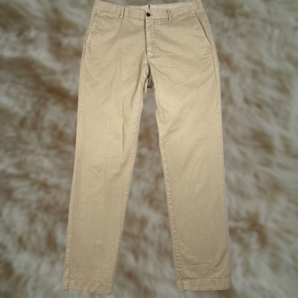 Vintage Ledbury Richmond Chino Pants Men's 33 Sand Tan Flat Front Straight Leg Size US 33 - 1 Thumbnail