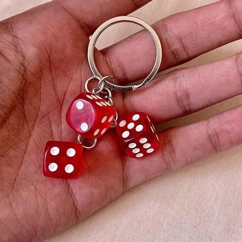 Japanese Brand y2k 2000s red dice keyring for keychain Size ONE SIZE - 3 Thumbnail