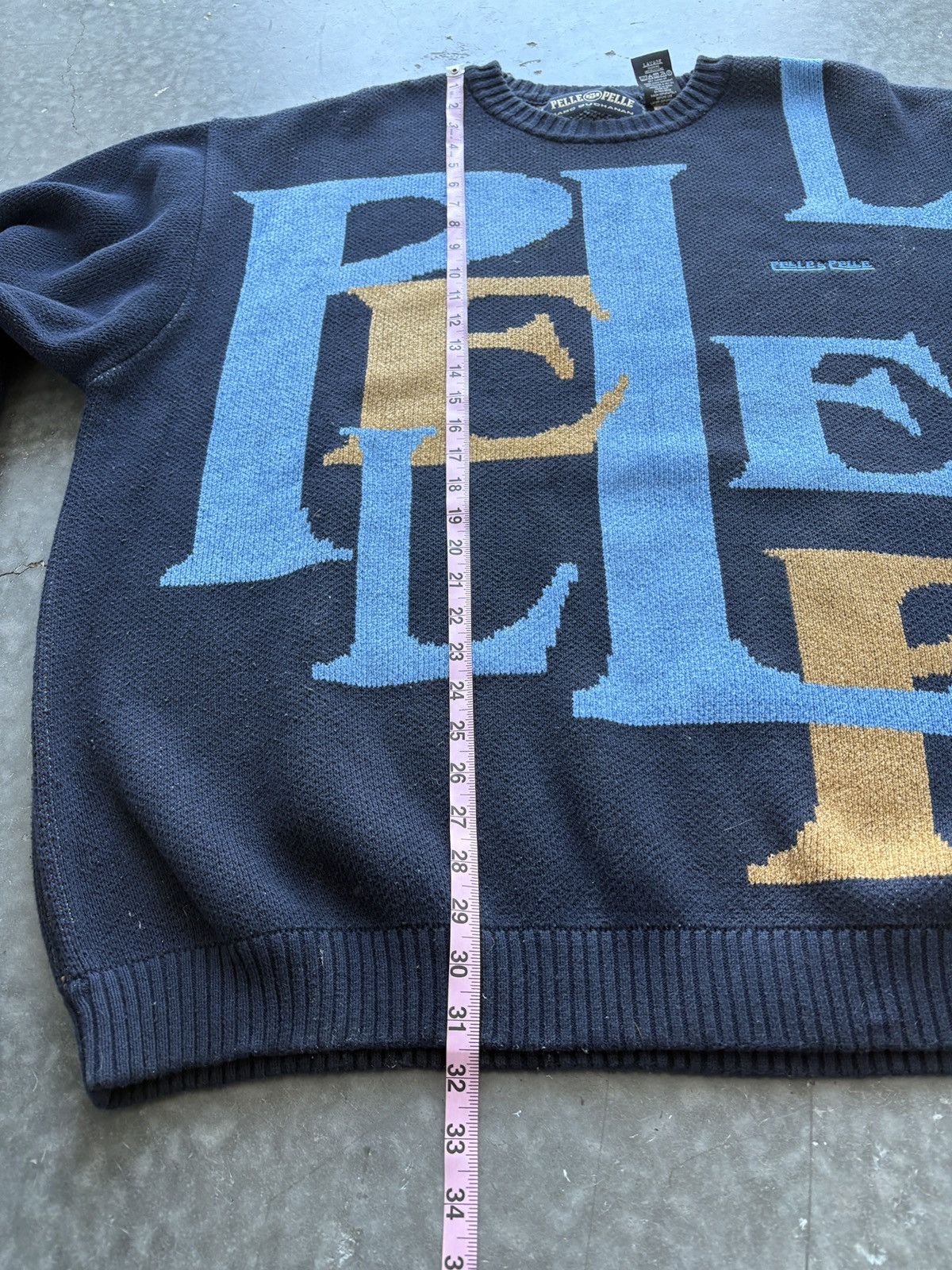 Pelle Pelle Vintage 90s Pelle Pelle Oversized Knit Sweater Size US XXL / EU 58 / 5 - 8 Thumbnail