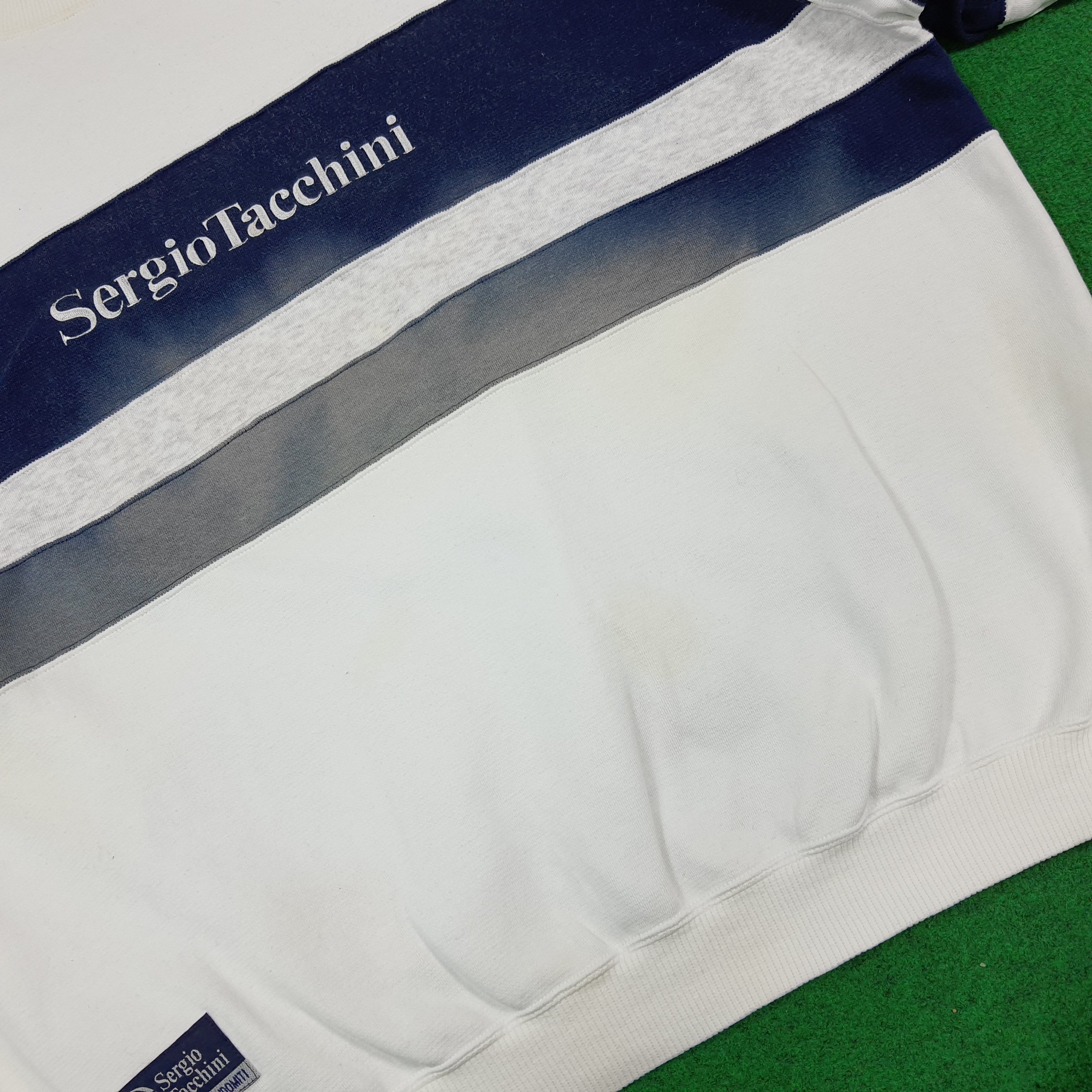 Sergio Tacchini Vintage Retro Sergio Tacchini Sweatshirt Navy Stripe C293N18 Size US XL / EU 56 / 4 - 12 Thumbnail