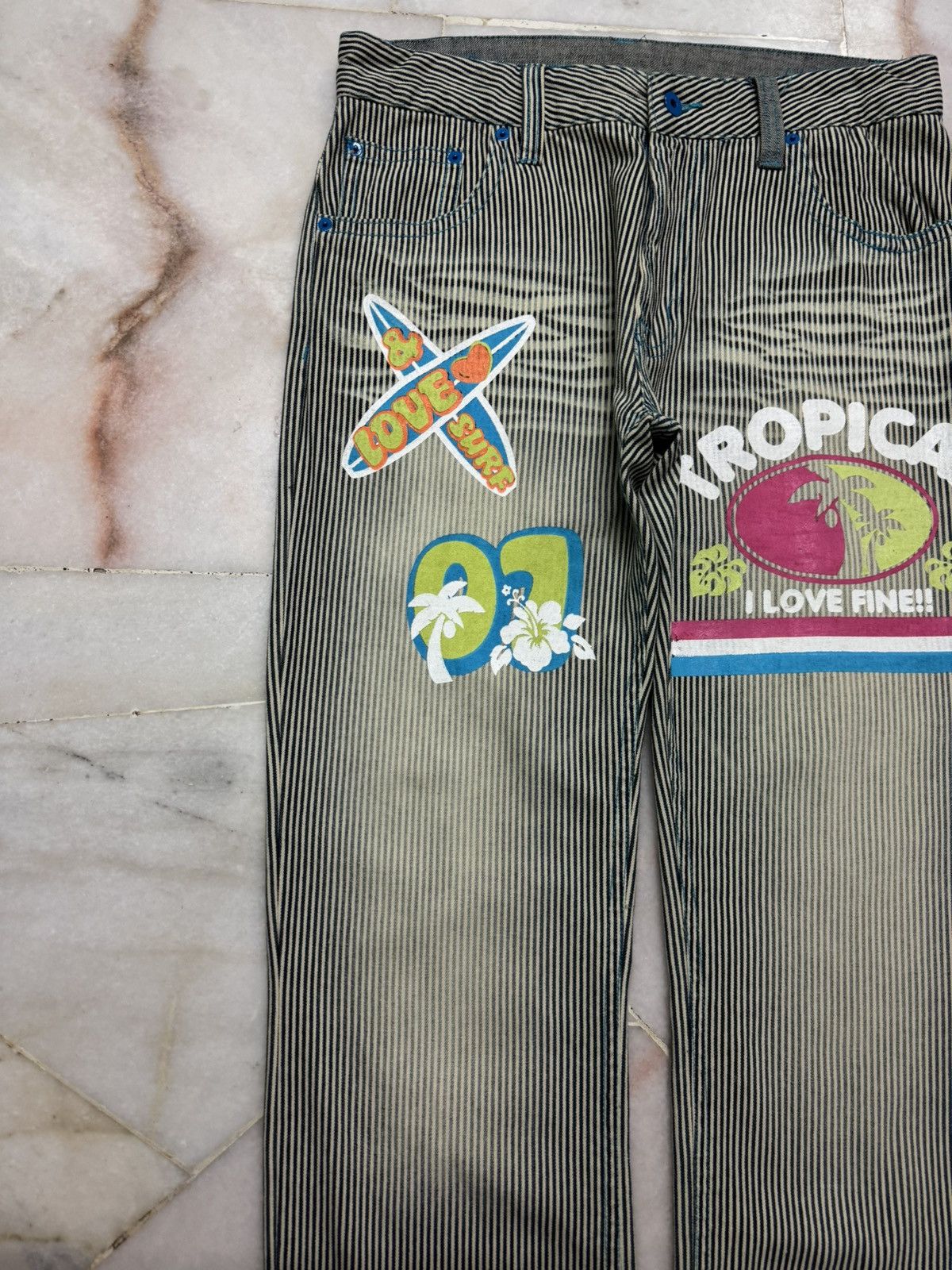 Hysteric Glamour 💥Insane 90s Clone Devgru Mudwash Faded Hickory Surf Jean Size US 32 / EU 48 - 6 Thumbnail
