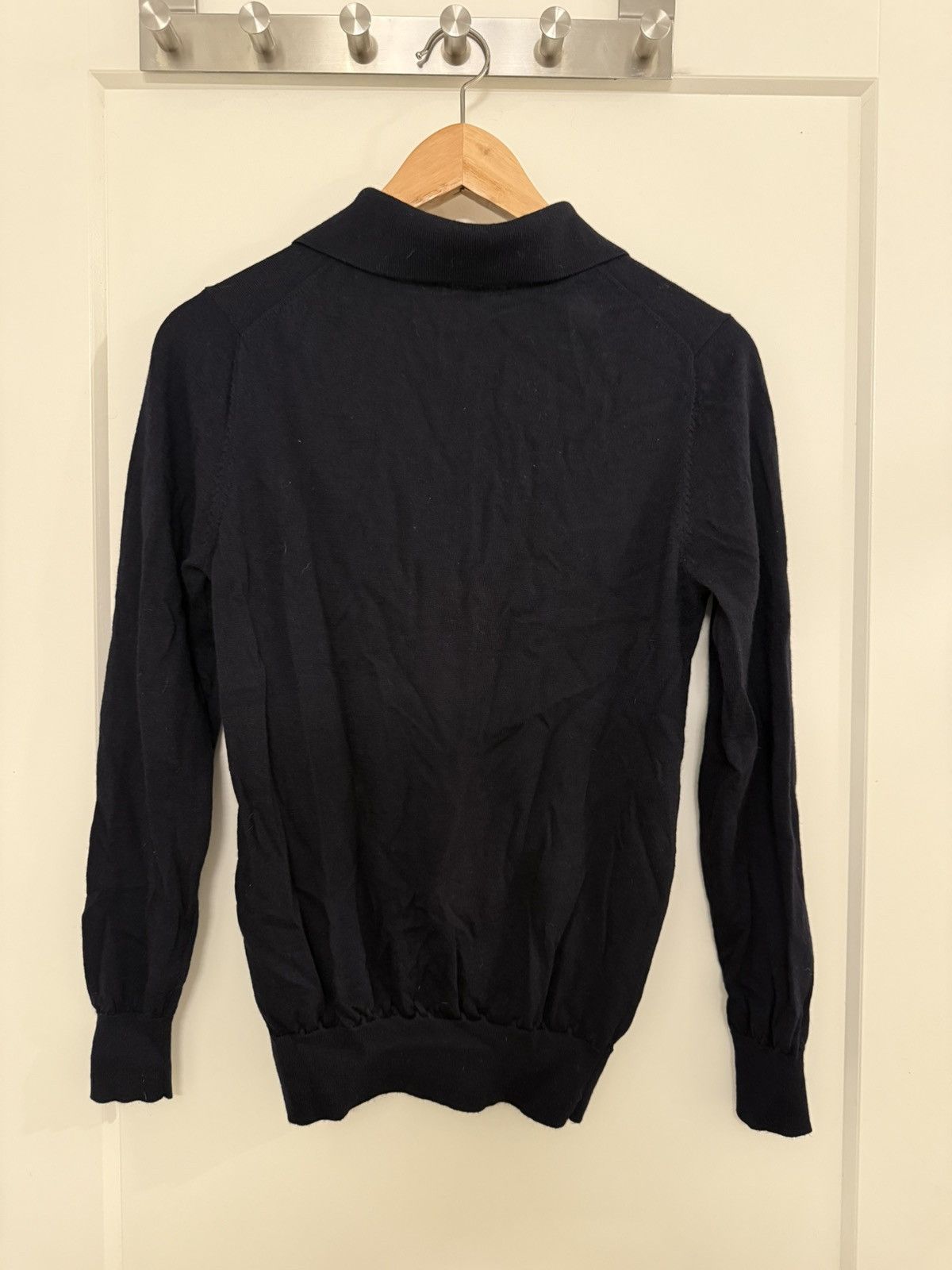 Suitsupply SuitSupply Navy Merino Long Sleeve Polo Size US XS / EU 42 / 0 - 4 Thumbnail