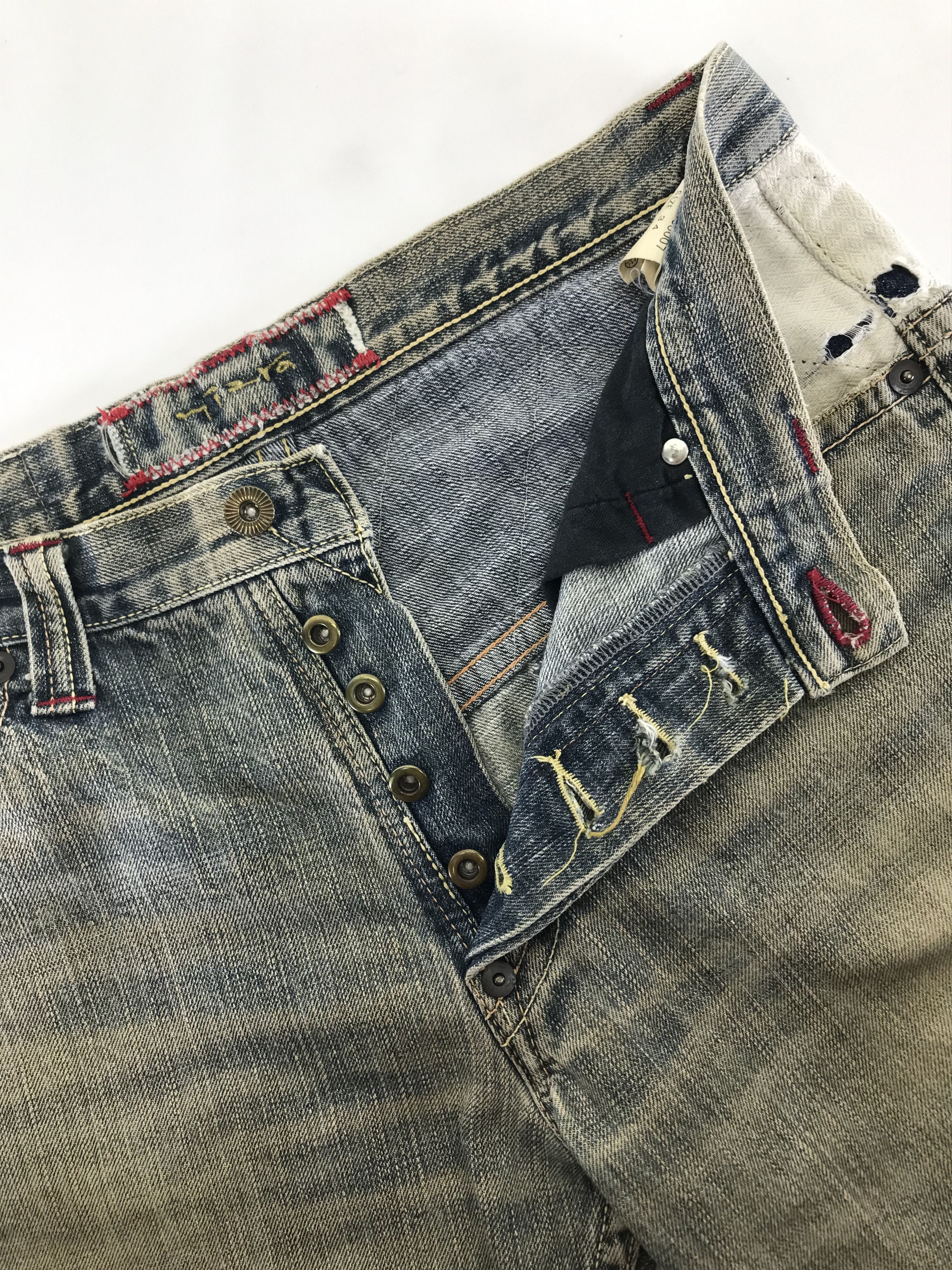 Mizra Jeans Kyoto Vintage Japanese Mizra Mud Washed Sashiko Distressed Jeans Size US 32 / EU 48 - 9 Thumbnail