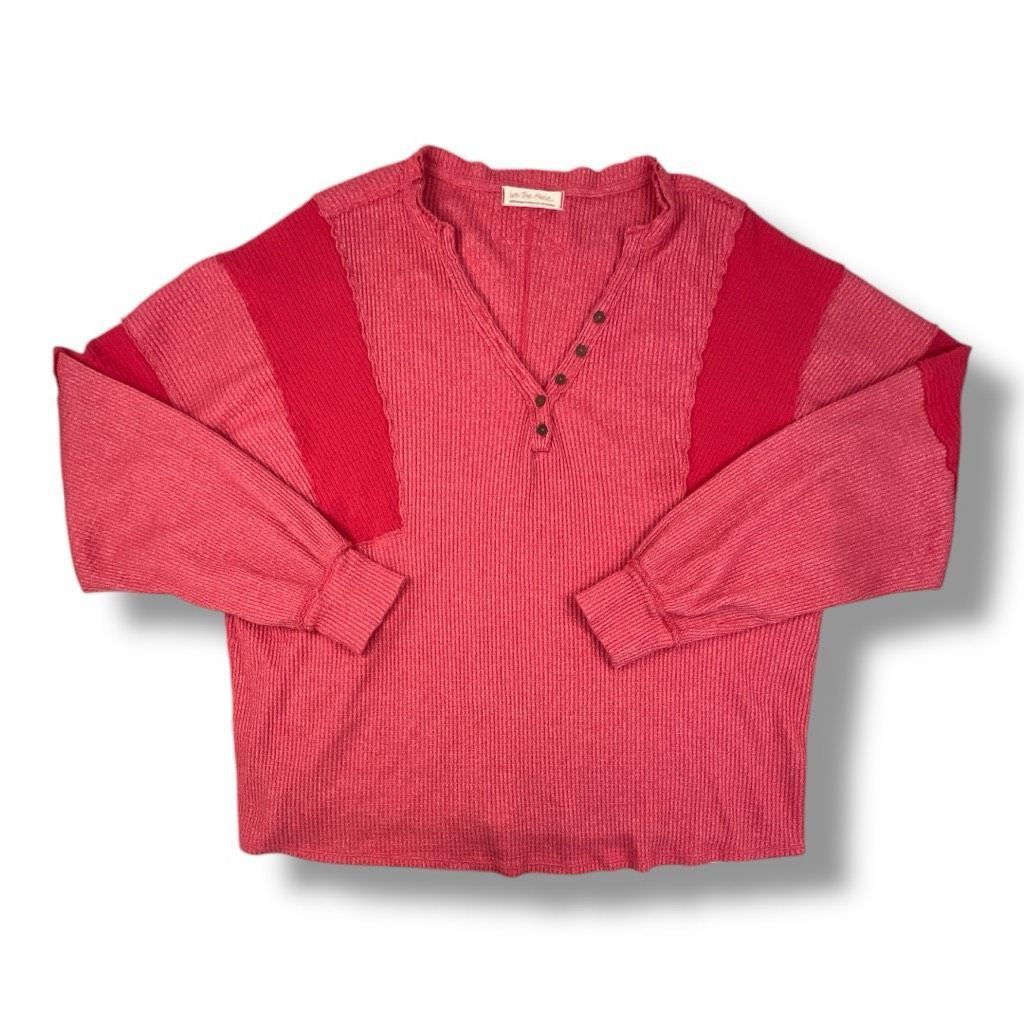 Free People We The Free Callisto Henley Thermal Distressed Oversized Boh Size M / US 6-8 / IT 42-44 - 2 Thumbnail