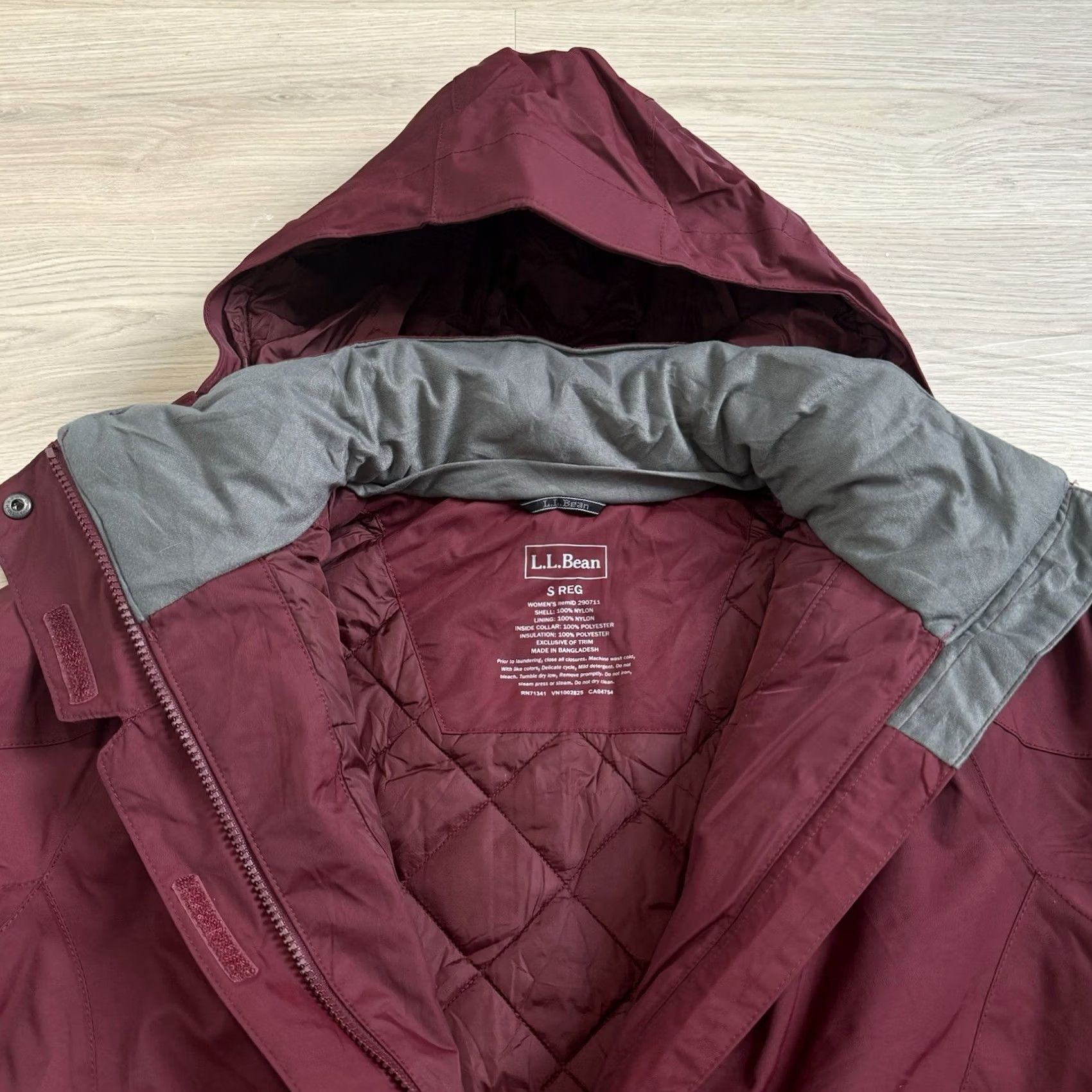 Vintage L.L. Bean Rugged Ridge Parka Jacket Full Zip TEK Maroon Red Primaloft Women’s S Size S / US 4 / IT 40 - 6 Thumbnail