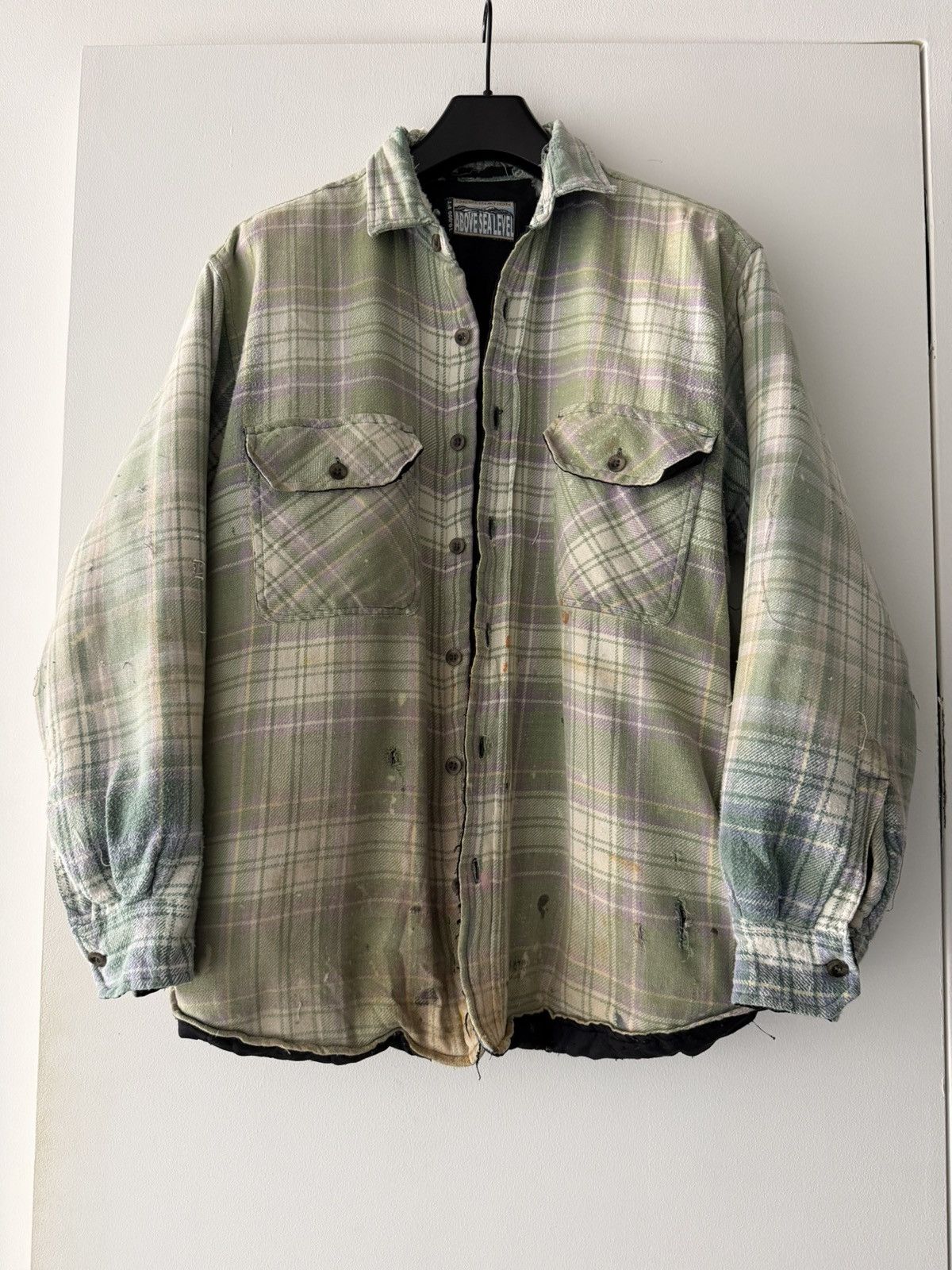 Vintage 90s Sickly Thrashed Distressed Padded Grunge Erd Flannel Size US M / EU 48-50 / 2 - 6 Thumbnail
