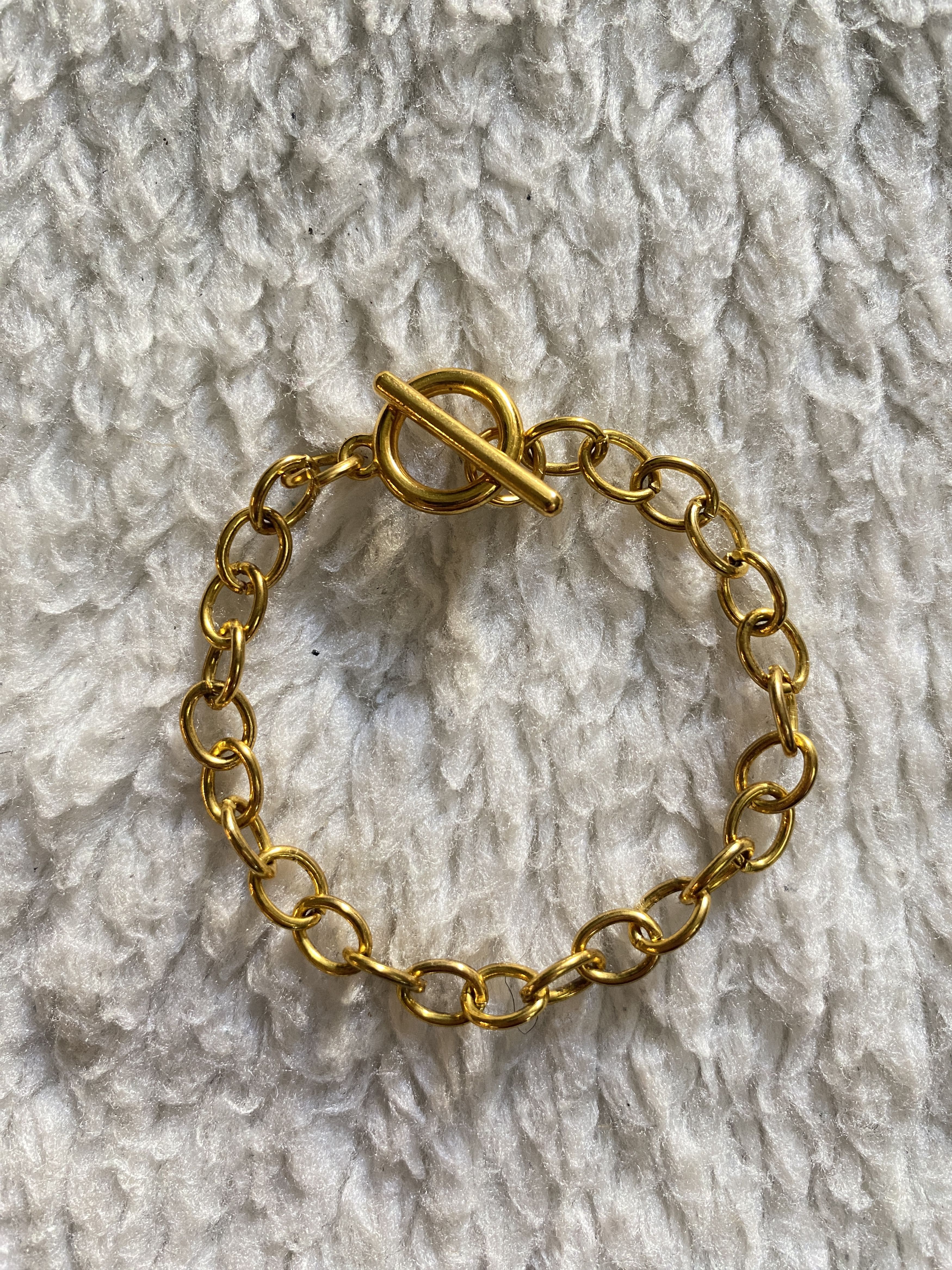 Other Gold Chunky Stainless Steel Toggle Bracelet Size ONE SIZE - 4 Thumbnail