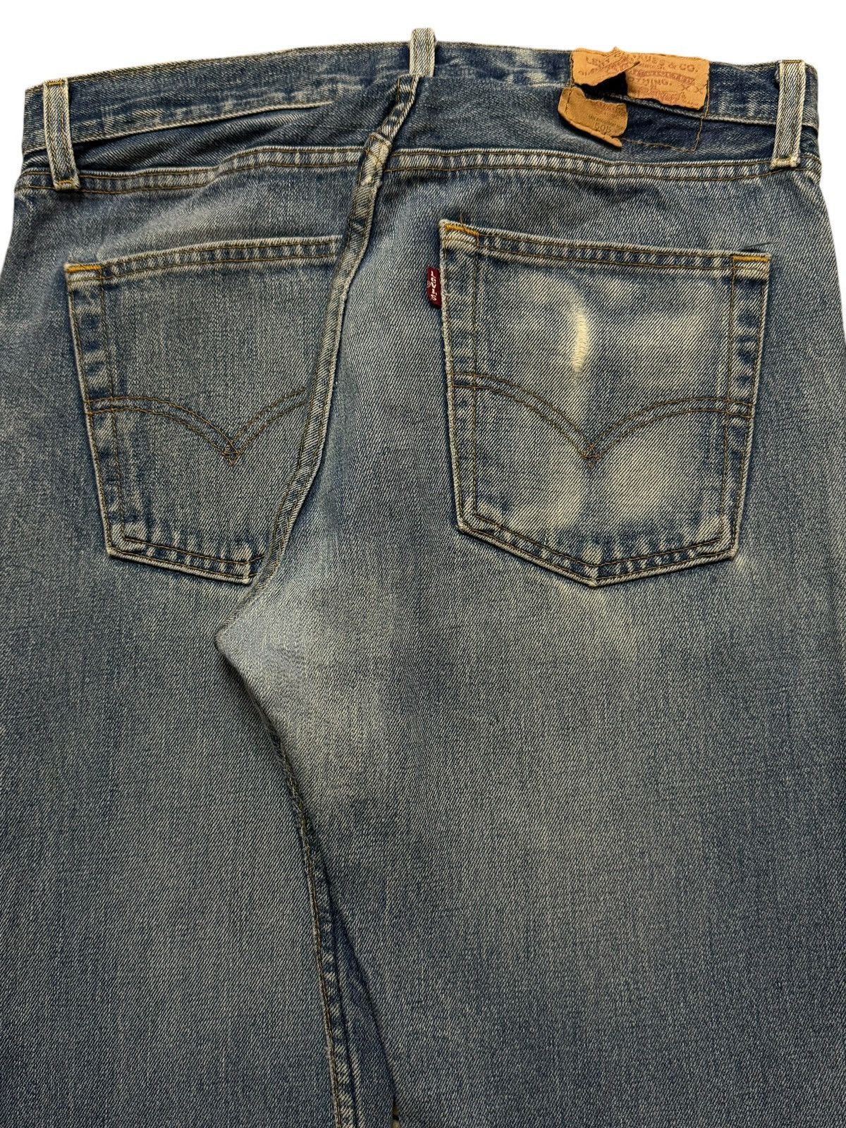 Levi's Vintage 90s Levis 505 Blue Faded Wash Distress Straight Leg Size US 32 / EU 48 - 5 Thumbnail