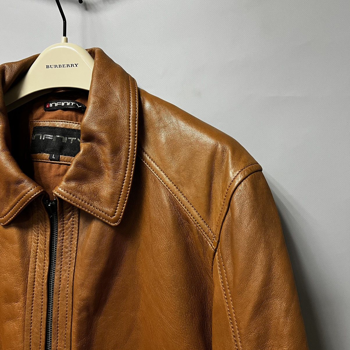 Vintage Leather Jacket Men Infinity Brown Bomber Nappa Leather Size US L / EU 52-54 / 3 - 9 Thumbnail