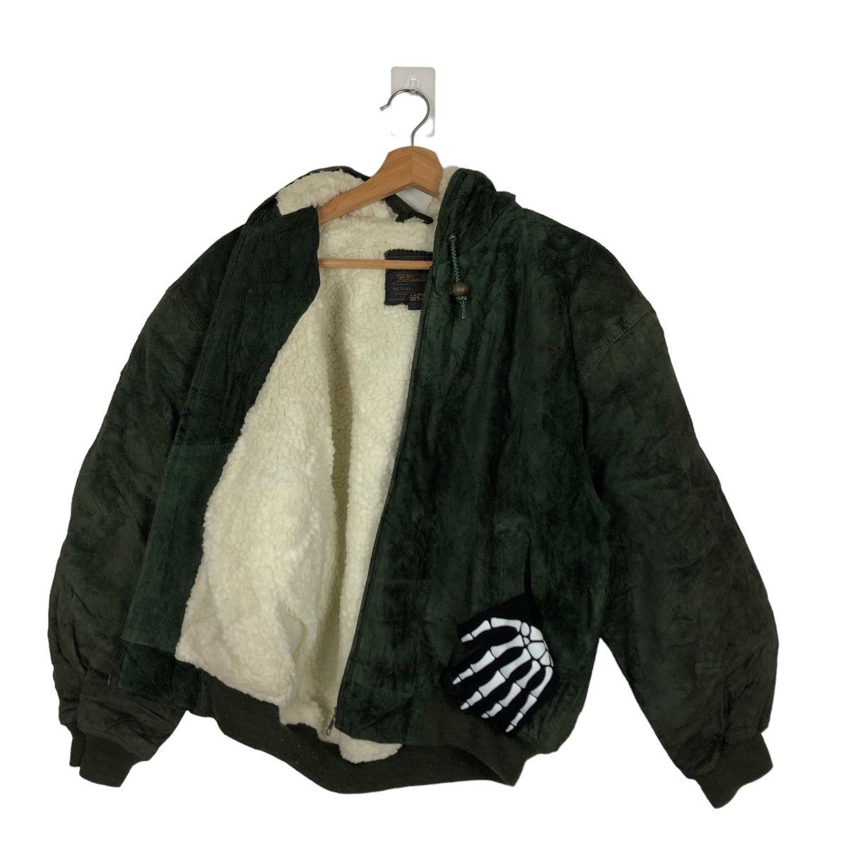 Genuine Leather VINTAGE GENUINE BOMBER JACKET GEMBONY MINK FUR LINING Size US M / EU 48-50 / 2 - 9 Thumbnail