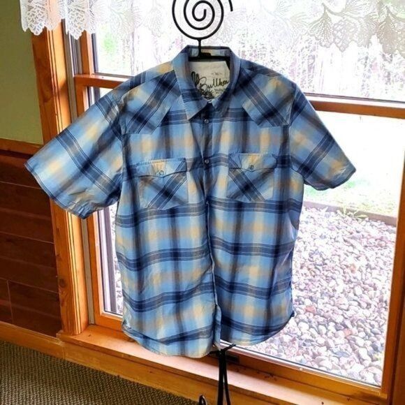 Designer Bullhead Wild West Pearl Snap Short Sleeve Cowboy Button Dow Size US XL / EU 56 / 4 - 1 Thumbnail