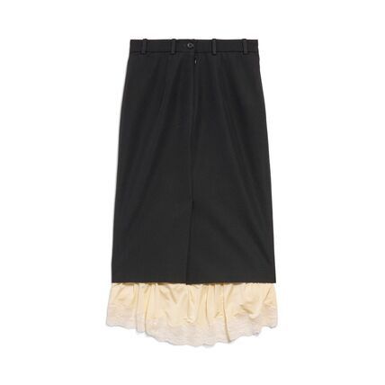Balenciaga o1bcso1str0326 Lingerie Tailored Skirt in Black Size 26" / US 2 / IT 38 - 2 Thumbnail