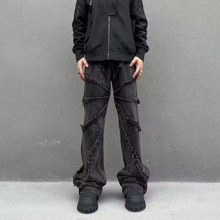 Japanese Brand × Jean Vintage Raw Edge Heavy Rare Jeans Size US 30 / EU 46 - 4 Thumbnail