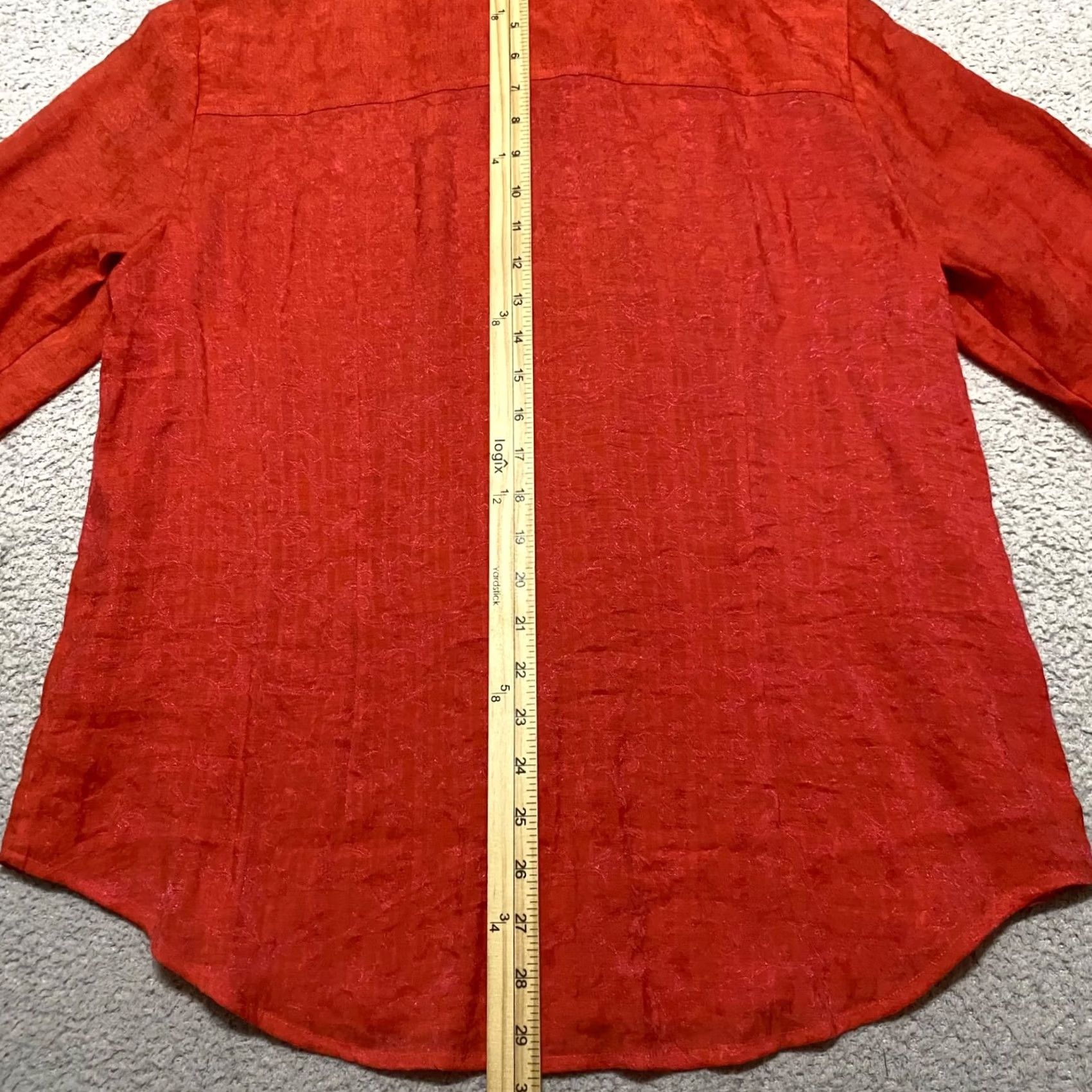 Coldwater Creek Coldwater Creek Womens Shirt Large Solid Orange Long Sleeve Button-Up Size L / US 10 / IT 46 - 7 Thumbnail