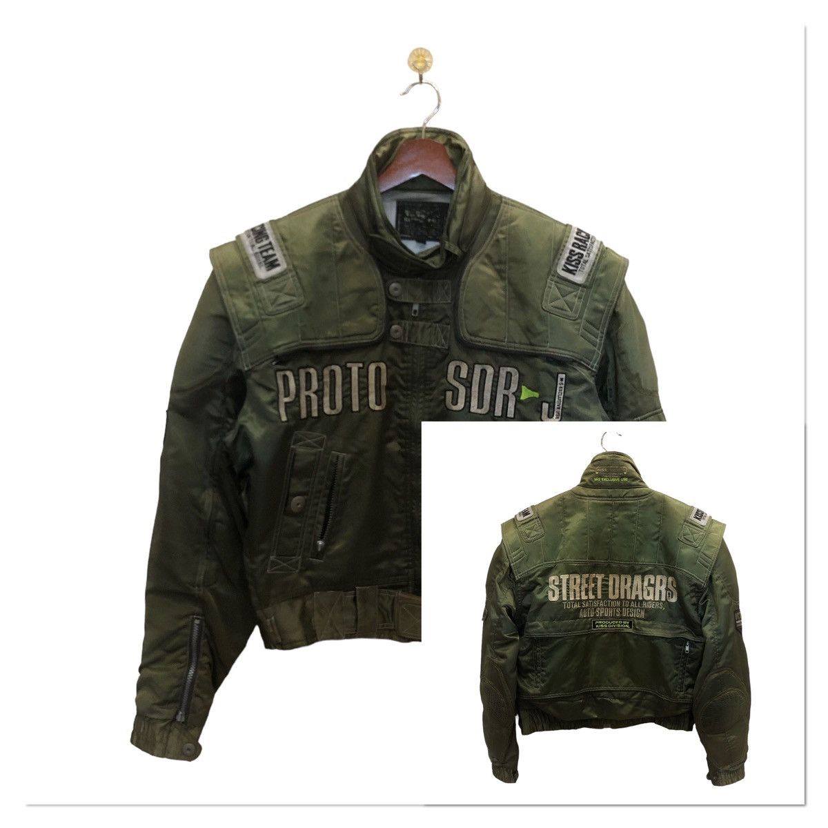 image of 90’ Kiss Racing Team Street Drag Proto Sdr Jacket in Green, Men's (Size Large)