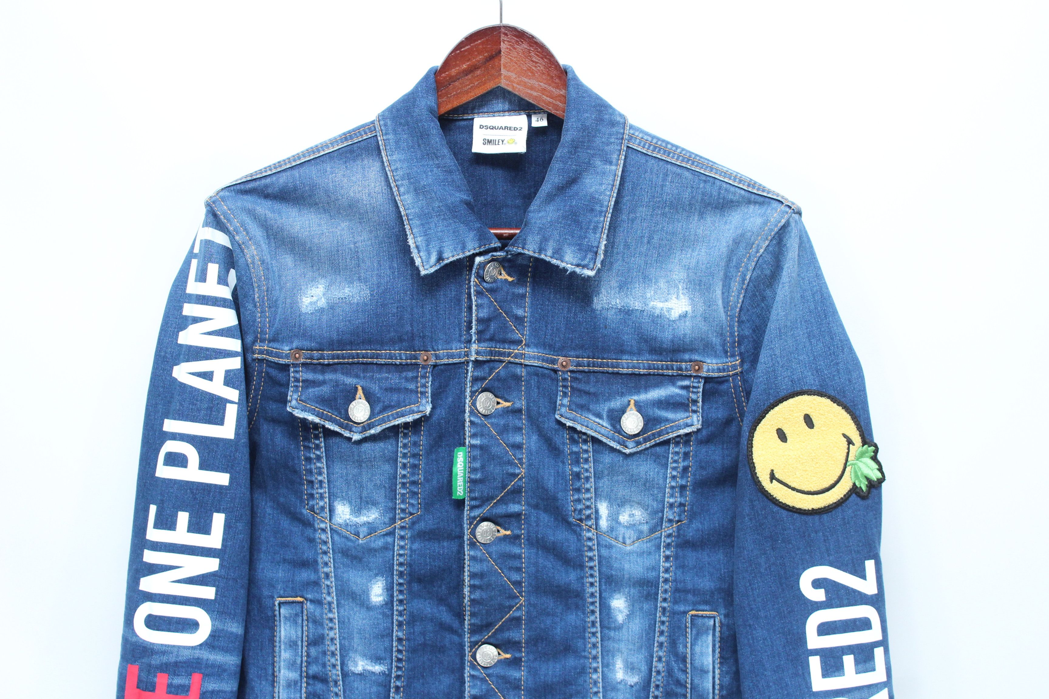 Dsquared2 Dsquared2 Smiley One Life One Planet Denim Jacket 46 S $1.2k Size US S / EU 44-46 / 1 - 4 Thumbnail